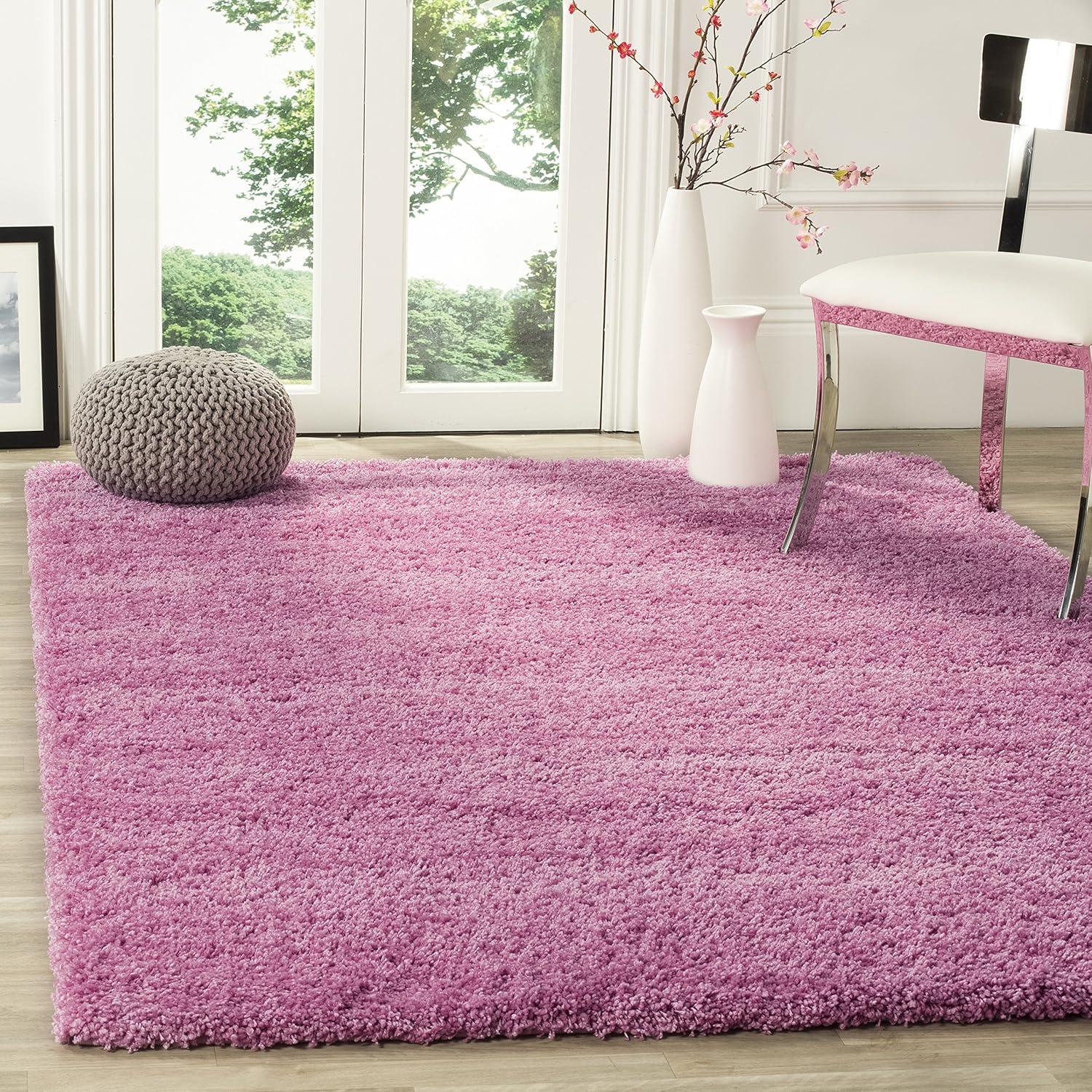 image:imageSAFAVIEH California Shag Collection Area Rug 53 x 76 Beige NonShedding amp Easy to Clean Ultra Plush Thick Pile Ideal for Living Room Bedroom Dining Space SG1511313Pink