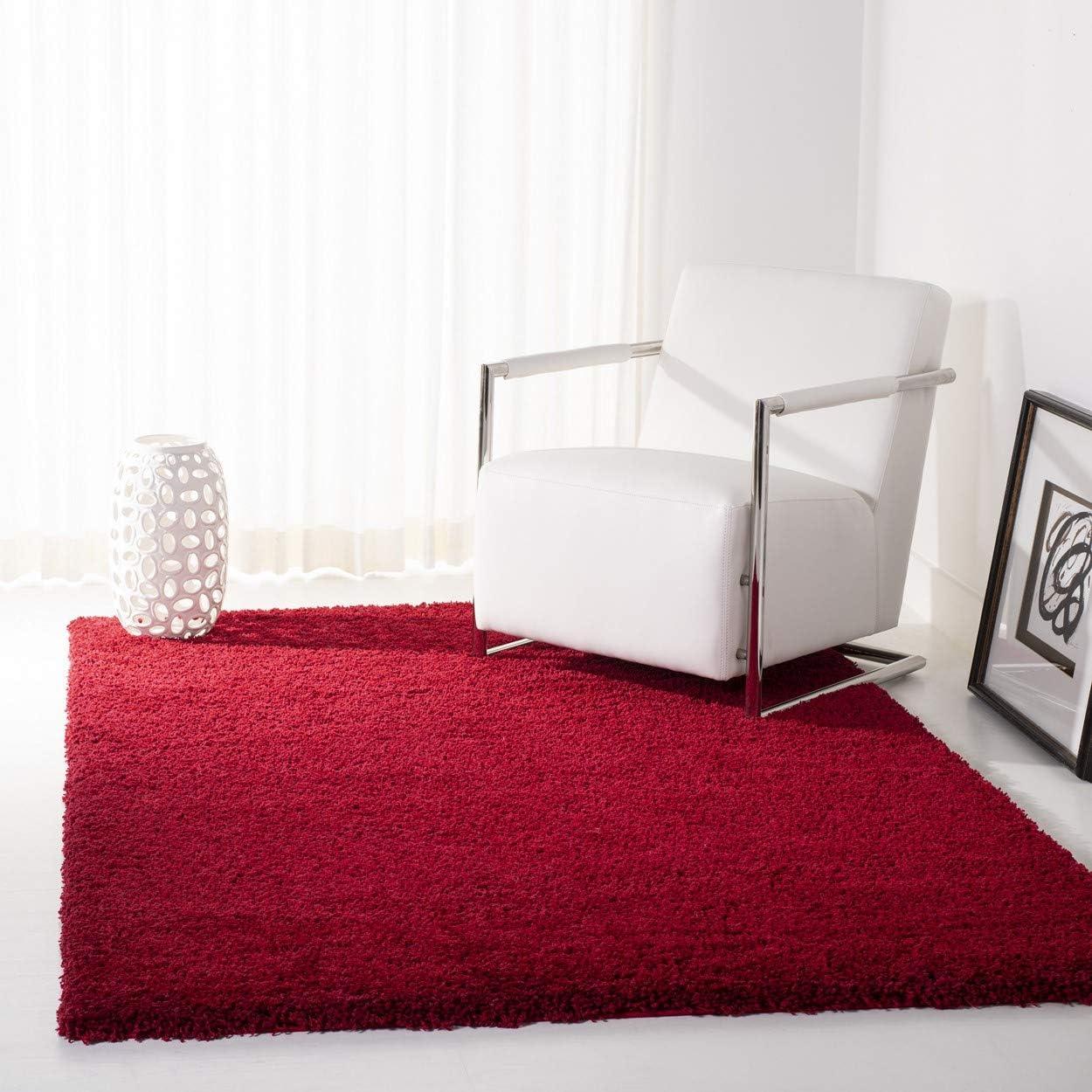 image:imageSAFAVIEH California Shag Collection Area Rug 53 x 76 Beige NonShedding amp Easy to Clean Ultra Plush Thick Pile Ideal for Living Room Bedroom Dining Space SG1511313Red