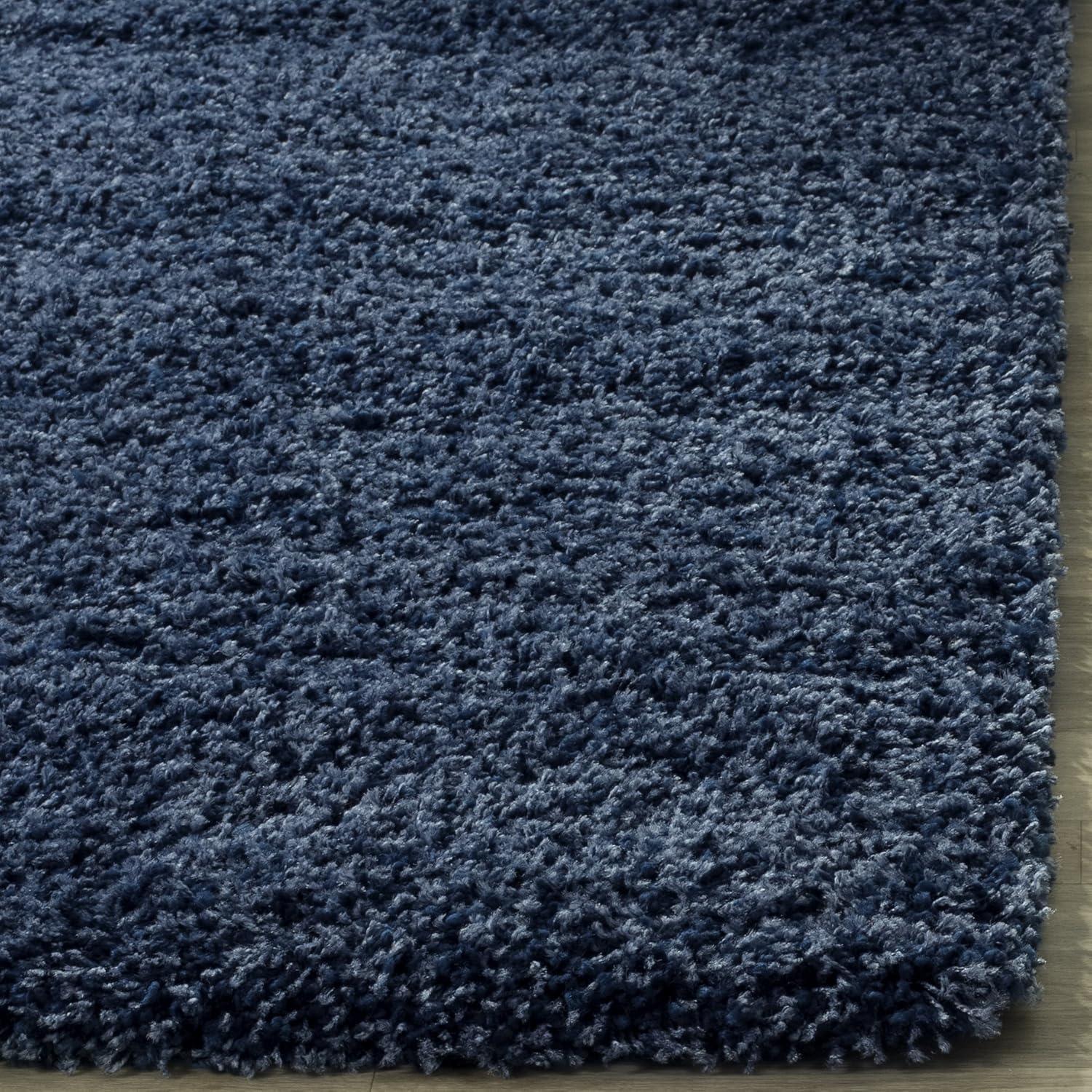 image:imageSAFAVIEH California Shag Collection Area Rug 53 x 76 Beige NonShedding amp Easy to Clean Ultra Plush Thick Pile Ideal for Living Room Bedroom Dining Space SG1511313Navy