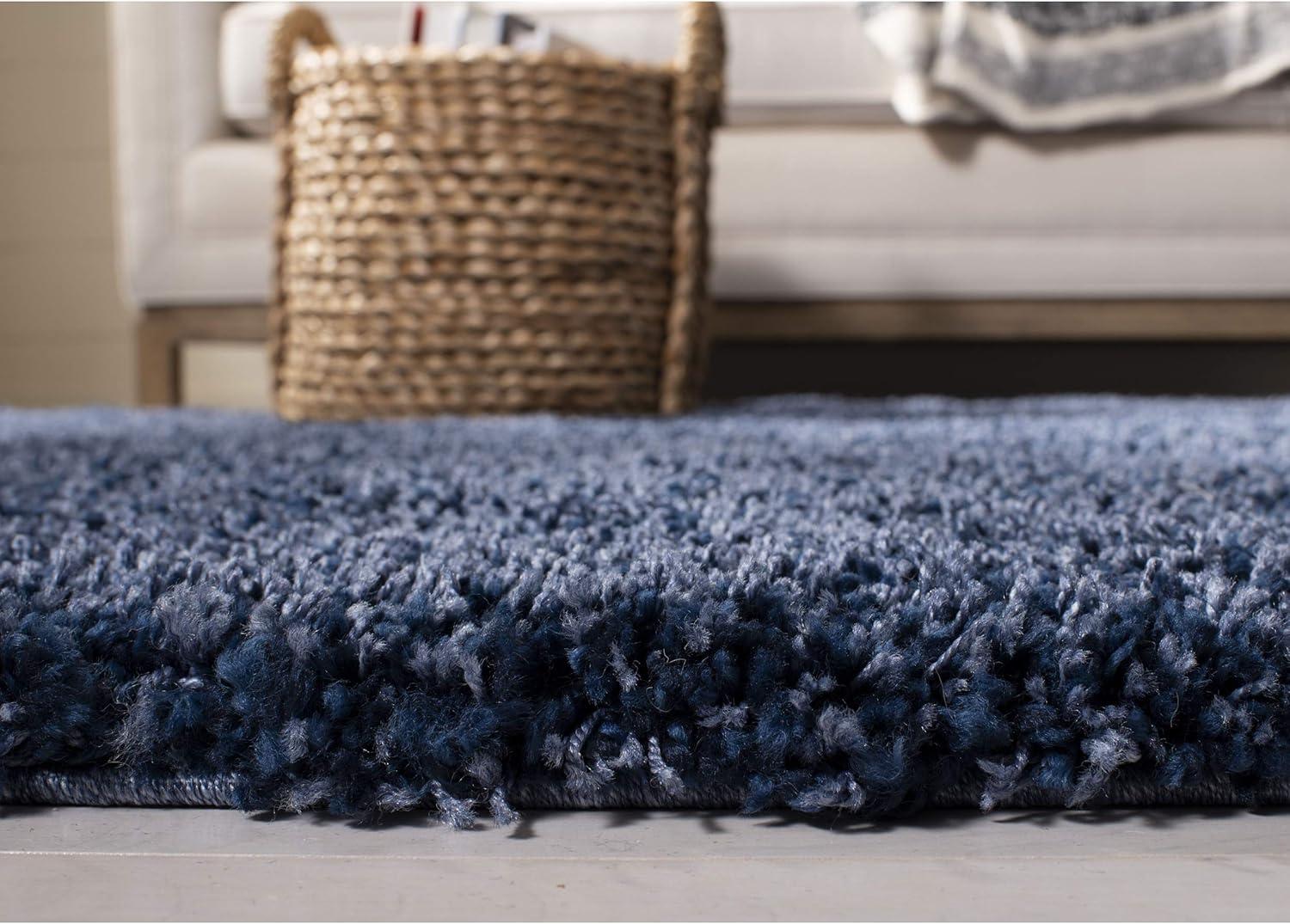 image:imageSAFAVIEH California Shag Collection Area Rug 53 x 76 Beige NonShedding amp Easy to Clean Ultra Plush Thick Pile Ideal for Living Room Bedroom Dining Space SG1511313Navy