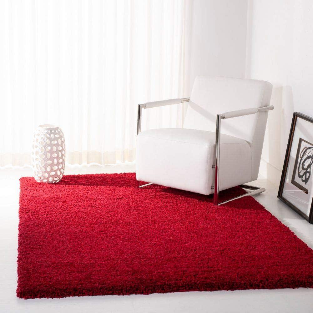 image:imageSAFAVIEH California Shag Collection Area Rug 53 x 76 Beige NonShedding amp Easy to Clean Ultra Plush Thick Pile Ideal for Living Room Bedroom Dining Space SG1511313Red