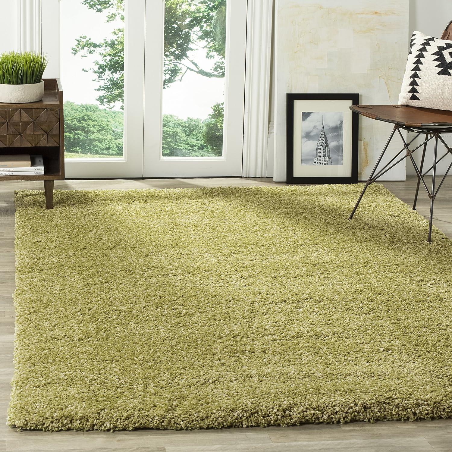 image:imageSAFAVIEH California Shag Collection Area Rug 53 x 76 Beige NonShedding amp Easy to Clean Ultra Plush Thick Pile Ideal for Living Room Bedroom Dining Space SG1511313Green