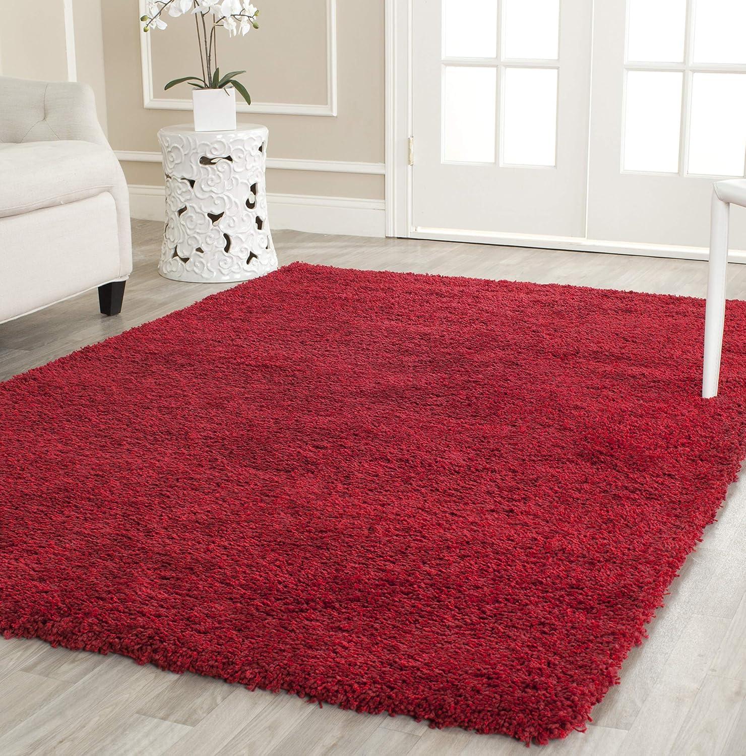 image:imageSAFAVIEH California Shag Collection Area Rug 53 x 76 Beige NonShedding amp Easy to Clean Ultra Plush Thick Pile Ideal for Living Room Bedroom Dining Space SG1511313Red