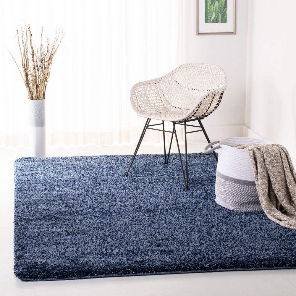 image:imageSAFAVIEH California Shag Collection Area Rug 53 x 76 Beige NonShedding amp Easy to Clean Ultra Plush Thick Pile Ideal for Living Room Bedroom Dining Space SG1511313Navy