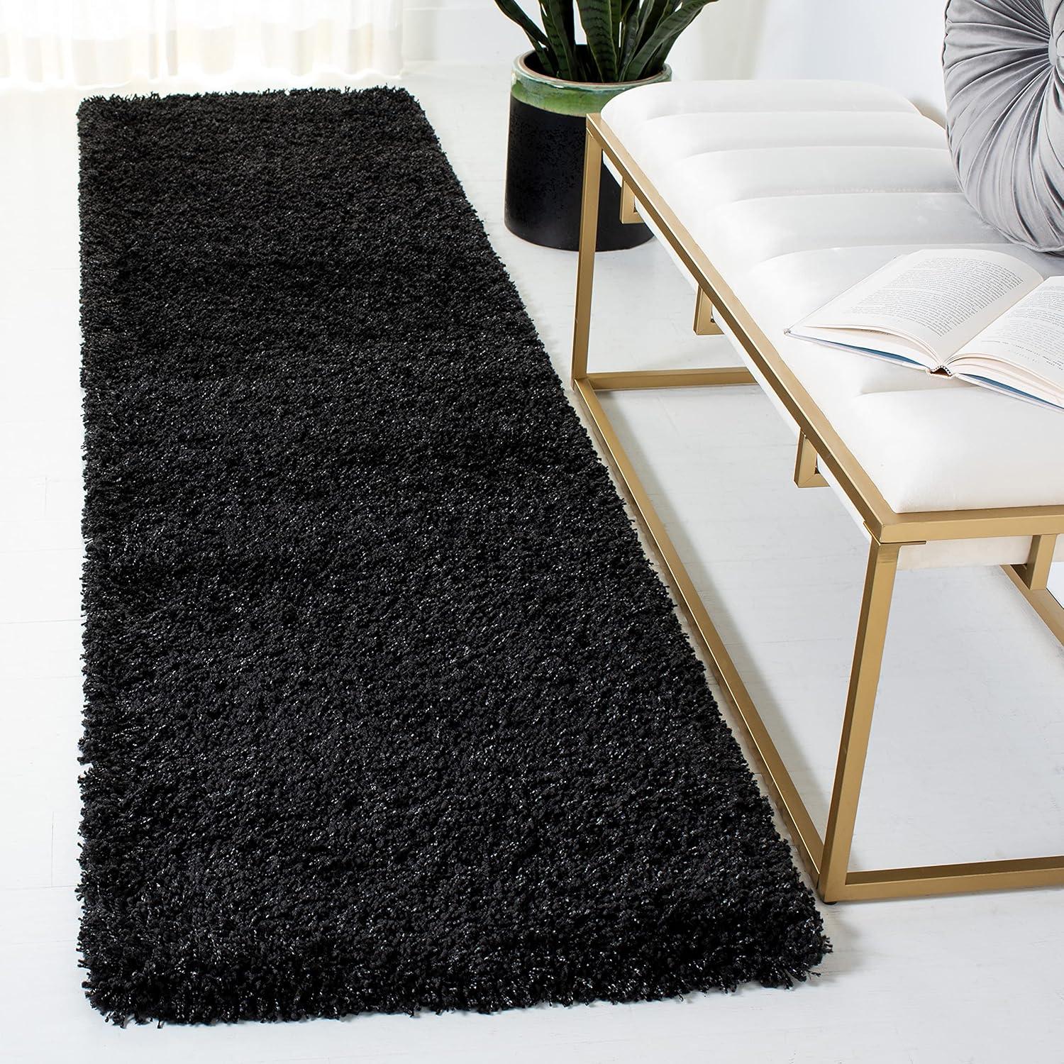image:imageSAFAVIEH California Shag Collection Area Rug 53 x 76 Beige NonShedding amp Easy to Clean Ultra Plush Thick Pile Ideal for Living Room Bedroom Dining Space SG1511313BlackIvory