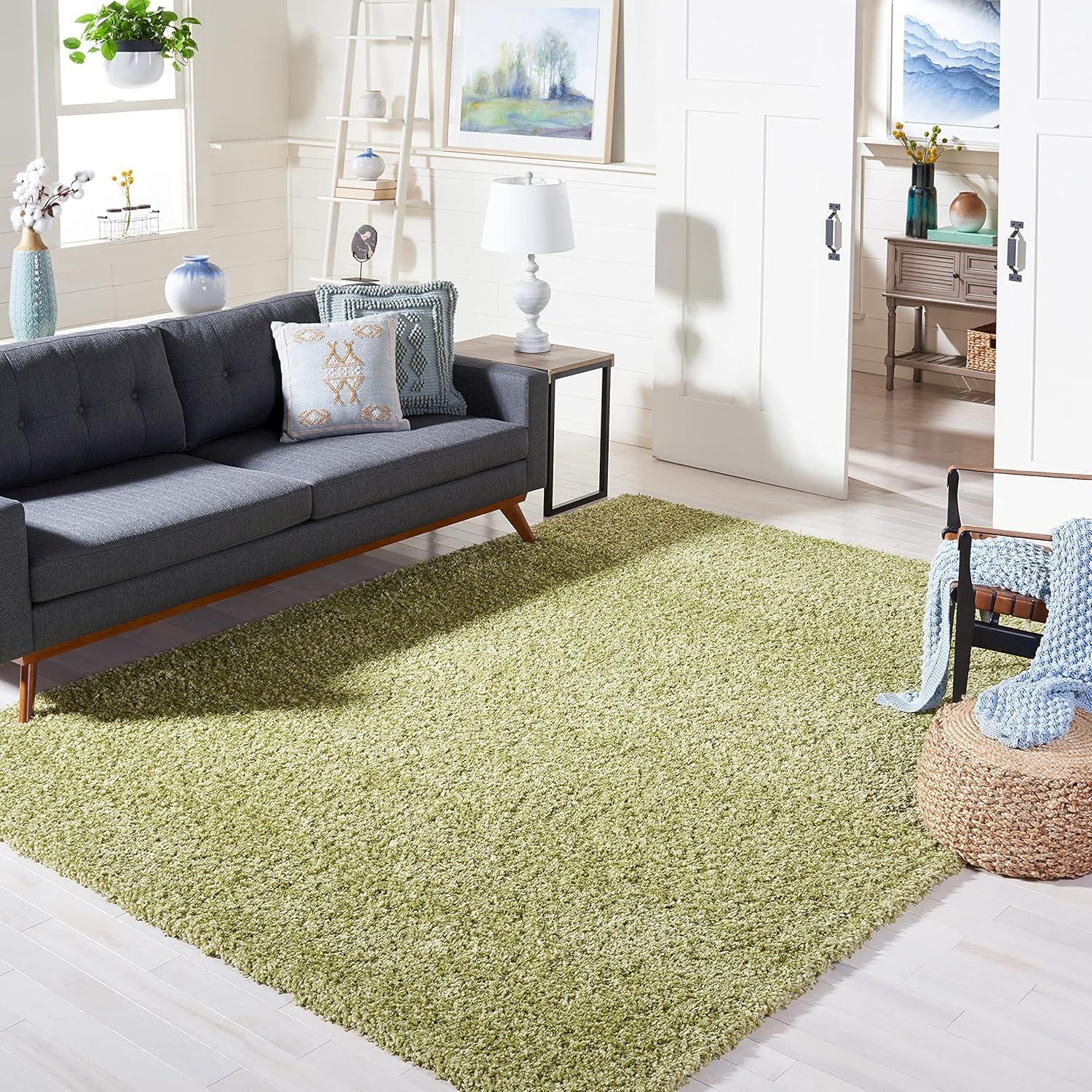 image:imageSAFAVIEH California Shag Collection Area Rug 53 x 76 Beige NonShedding amp Easy to Clean Ultra Plush Thick Pile Ideal for Living Room Bedroom Dining Space SG1511313Green