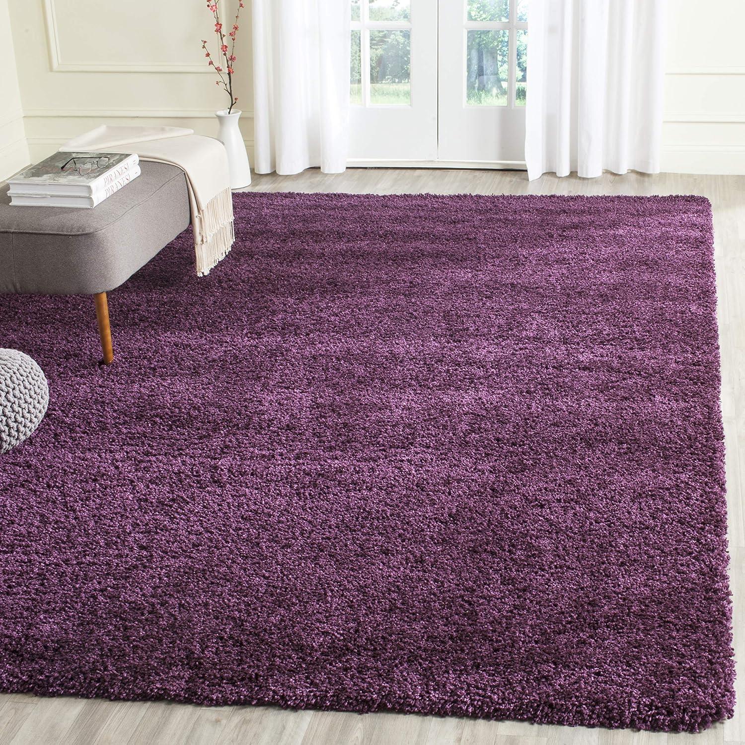 image:imageSAFAVIEH California Shag Collection Area Rug 53 x 76 Beige NonShedding amp Easy to Clean Ultra Plush Thick Pile Ideal for Living Room Bedroom Dining Space SG1511313Purple