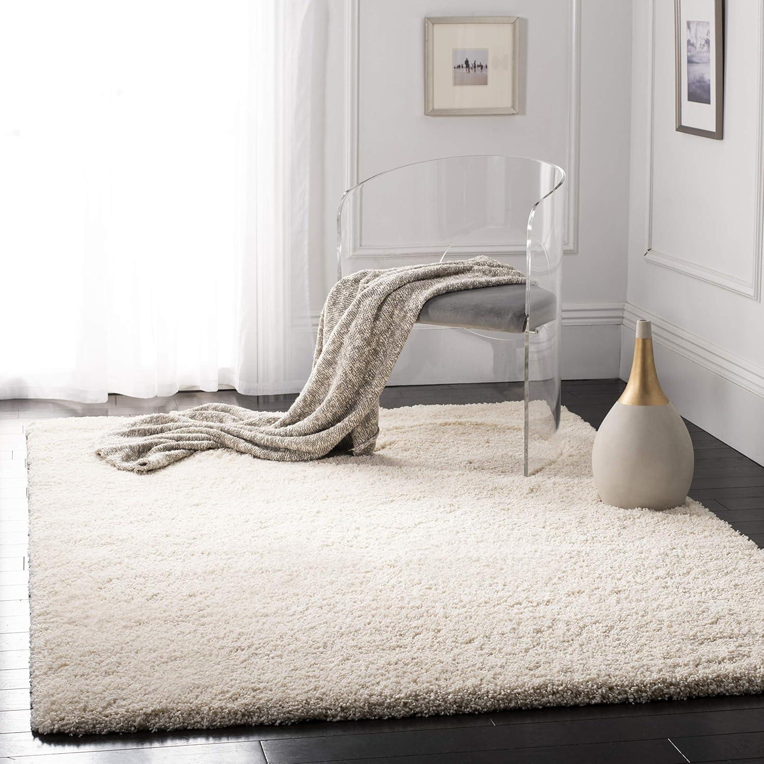 image:imageSAFAVIEH California Shag Collection Area Rug 53 x 76 Beige NonShedding amp Easy to Clean Ultra Plush Thick Pile Ideal for Living Room Bedroom Dining Space SG1511313Ivory