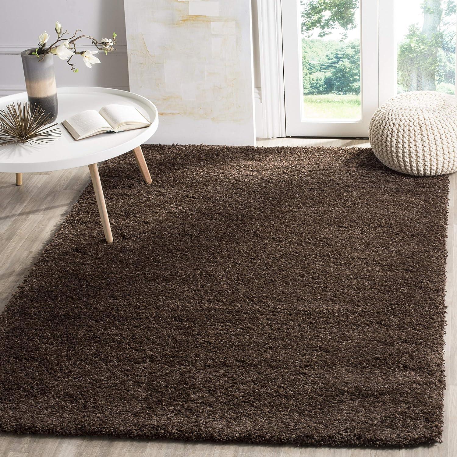 image:imageSAFAVIEH California Shag Collection Area Rug 53 x 76 Beige NonShedding amp Easy to Clean Ultra Plush Thick Pile Ideal for Living Room Bedroom Dining Space SG1511313Brown