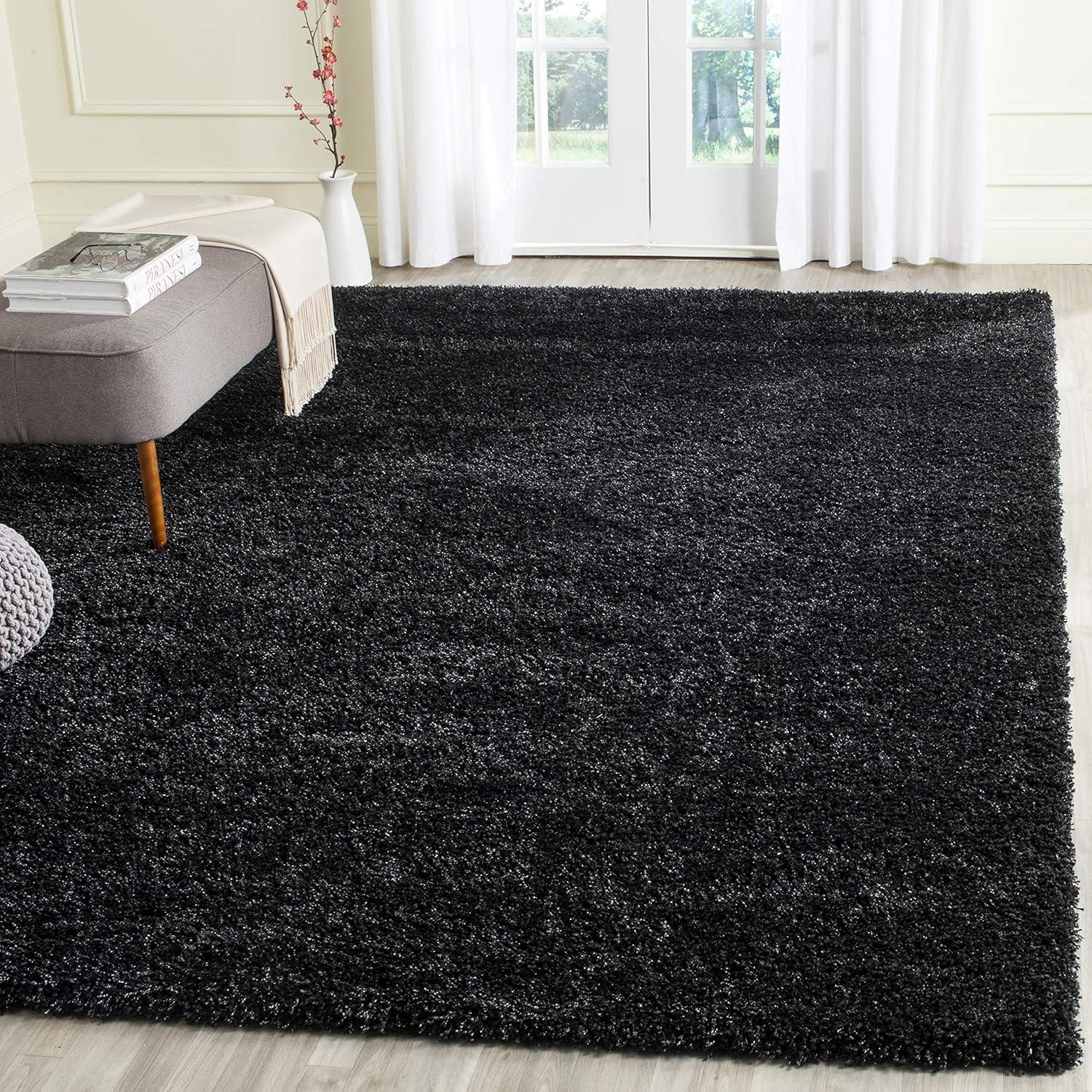 image:imageSAFAVIEH California Shag Collection Area Rug 53 x 76 Beige NonShedding amp Easy to Clean Ultra Plush Thick Pile Ideal for Living Room Bedroom Dining Space SG1511313BlackIvory