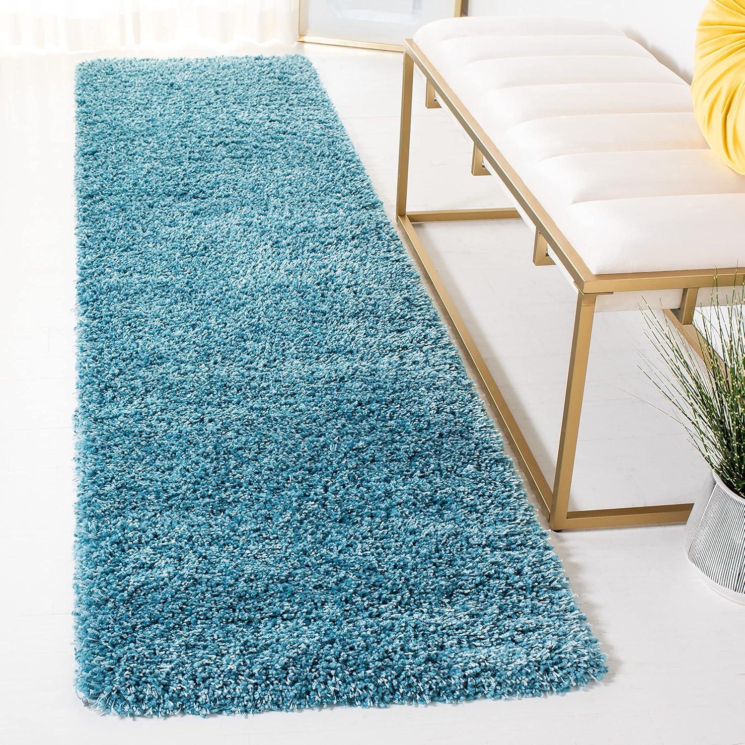image:imageSAFAVIEH California Shag Collection Area Rug 53 x 76 Beige NonShedding amp Easy to Clean Ultra Plush Thick Pile Ideal for Living Room Bedroom Dining Space SG1511313Turquoise