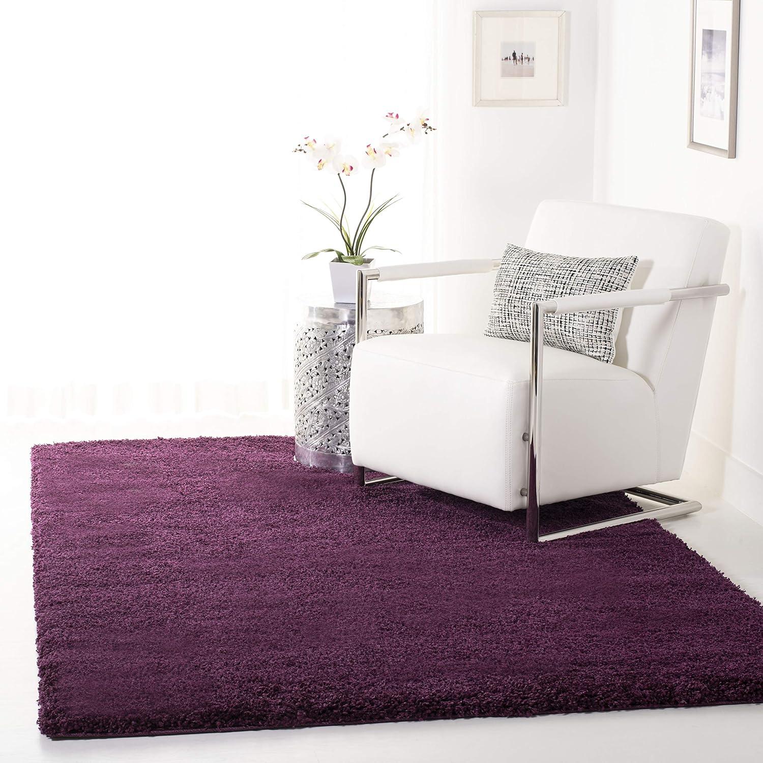 image:imageSAFAVIEH California Shag Collection Area Rug 53 x 76 Beige NonShedding amp Easy to Clean Ultra Plush Thick Pile Ideal for Living Room Bedroom Dining Space SG1511313Purple