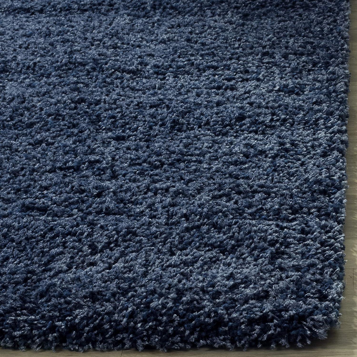 image:imageSAFAVIEH California Shag Collection Area Rug 53 x 76 Beige NonShedding amp Easy to Clean Ultra Plush Thick Pile Ideal for Living Room Bedroom Dining Space SG1511313Navy