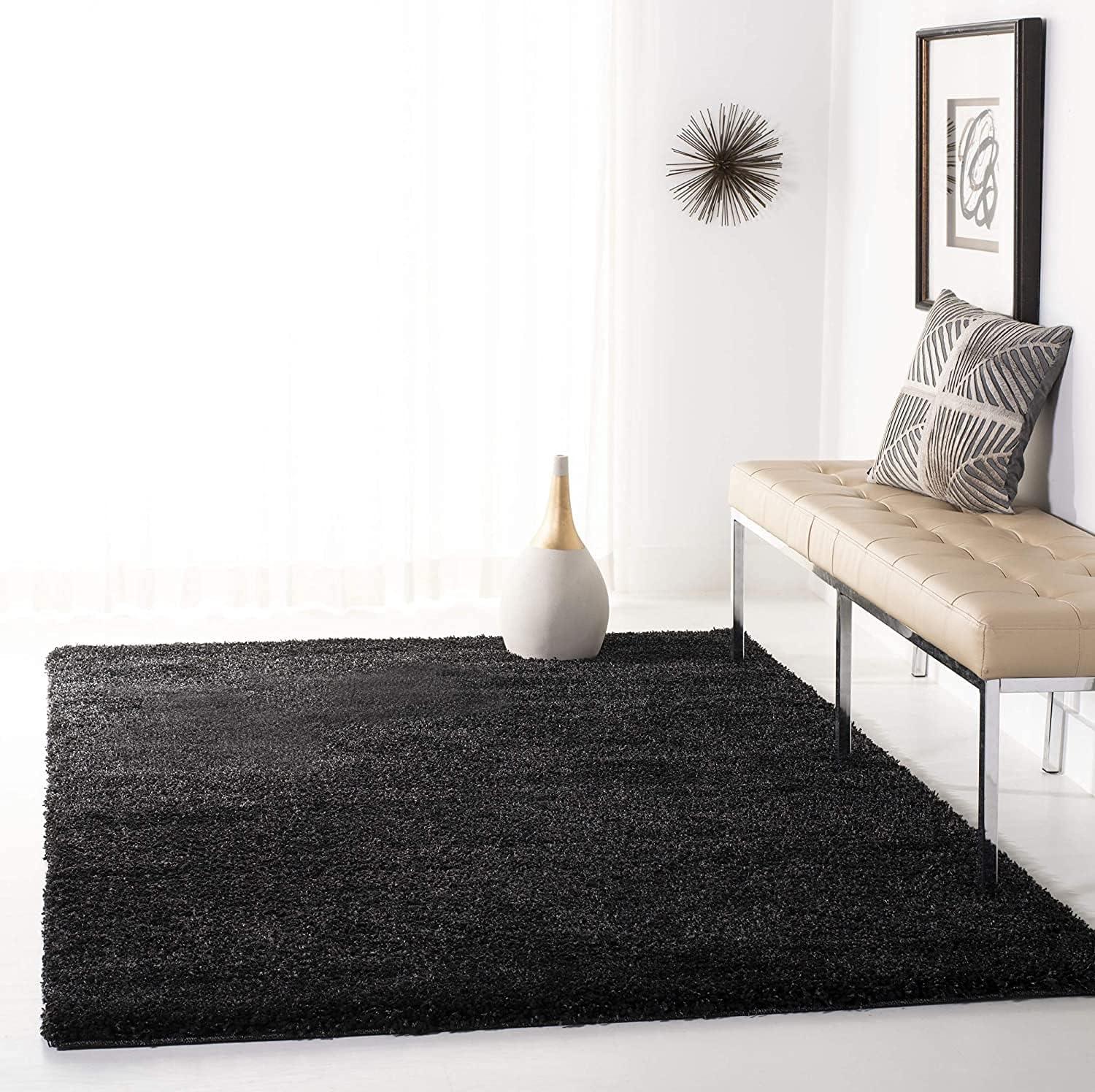 image:imageSAFAVIEH California Shag Collection Area Rug 53 x 76 Beige NonShedding amp Easy to Clean Ultra Plush Thick Pile Ideal for Living Room Bedroom Dining Space SG1511313BlackIvory