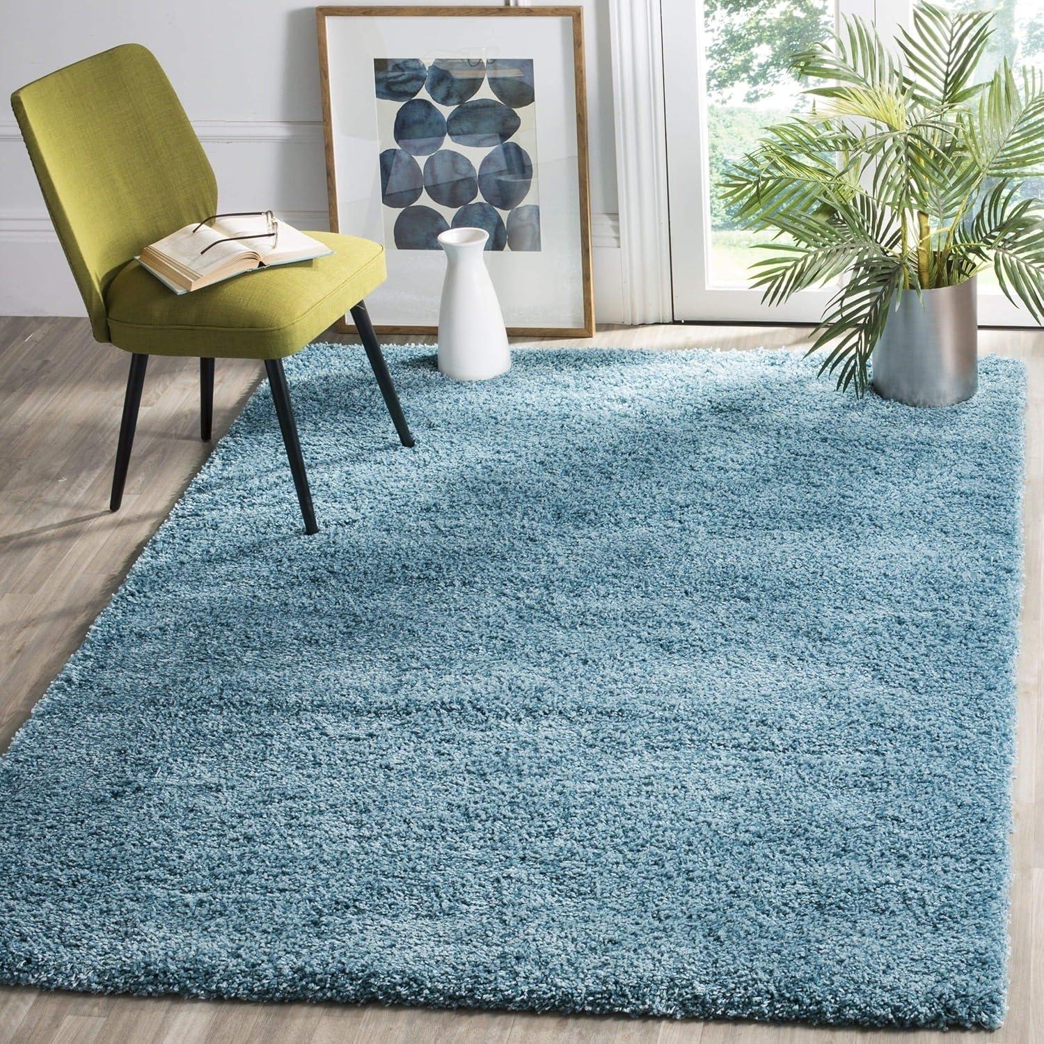 image:imageSAFAVIEH California Shag Collection Area Rug 53 x 76 Beige NonShedding amp Easy to Clean Ultra Plush Thick Pile Ideal for Living Room Bedroom Dining Space SG1511313Turquoise