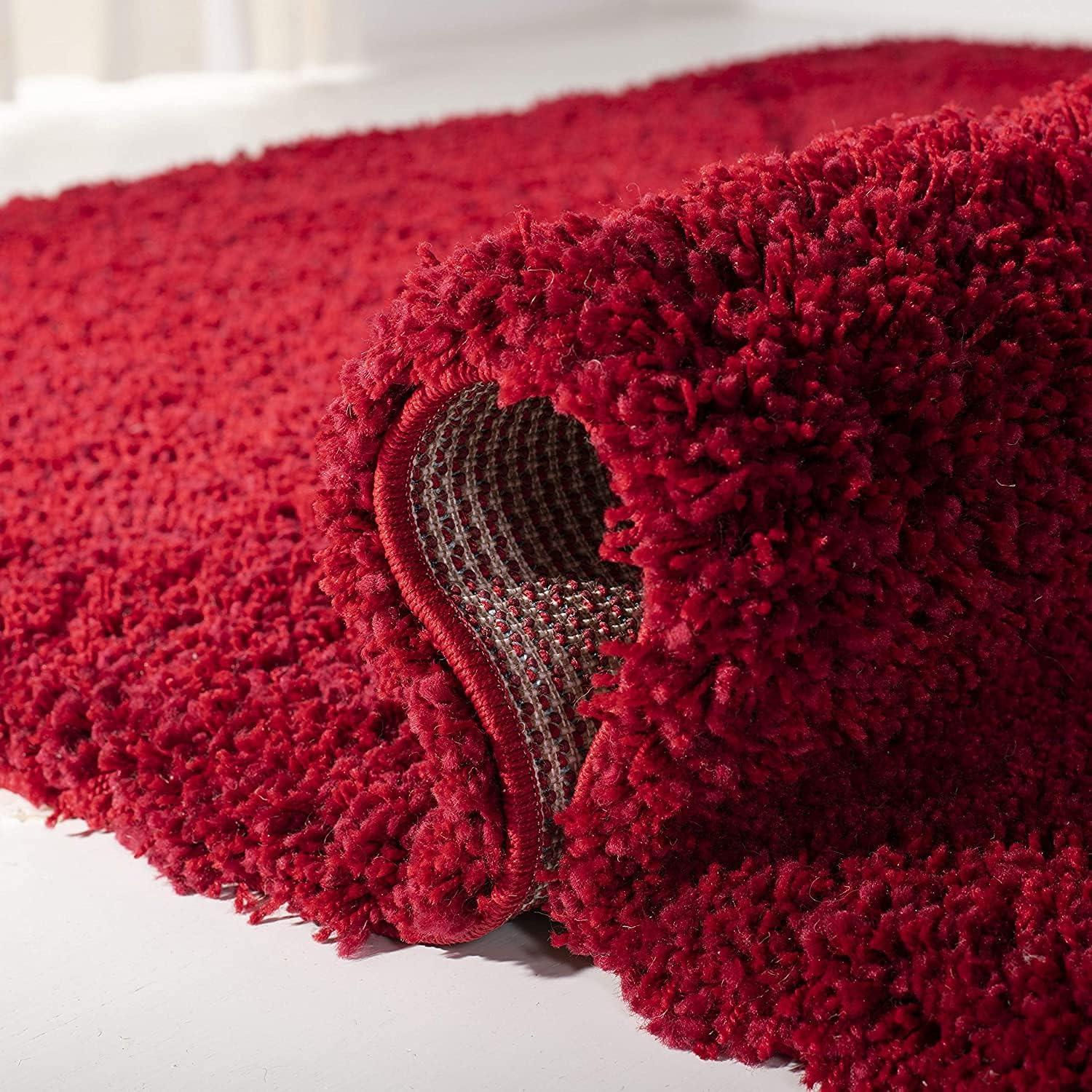 image:imageSAFAVIEH California Shag Collection Area Rug 53 x 76 Beige NonShedding amp Easy to Clean Ultra Plush Thick Pile Ideal for Living Room Bedroom Dining Space SG1511313Red