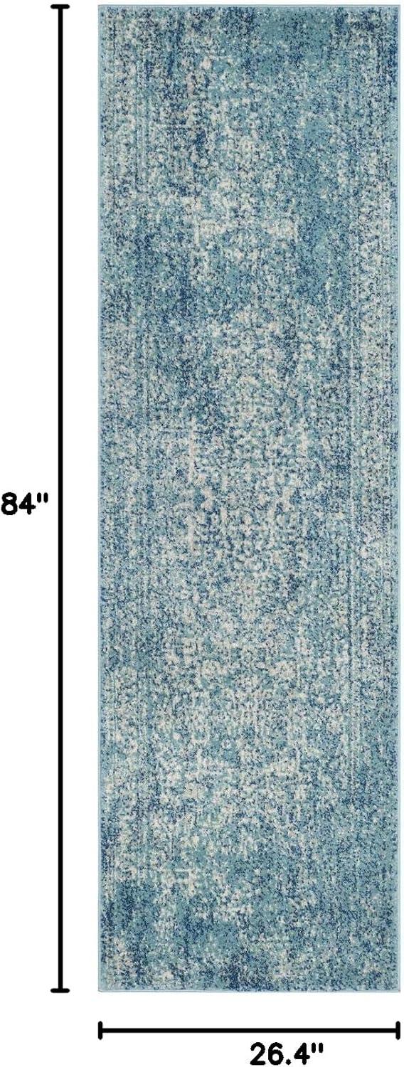 image:imageSAFAVIEH Evoke Collection Area Rug 51 x 76 Blue amp Ivory Distressed Design NonShedding amp Easy to Clean Ideal for Living Room Bedroom Dining Space EVK256CBlueIvory
