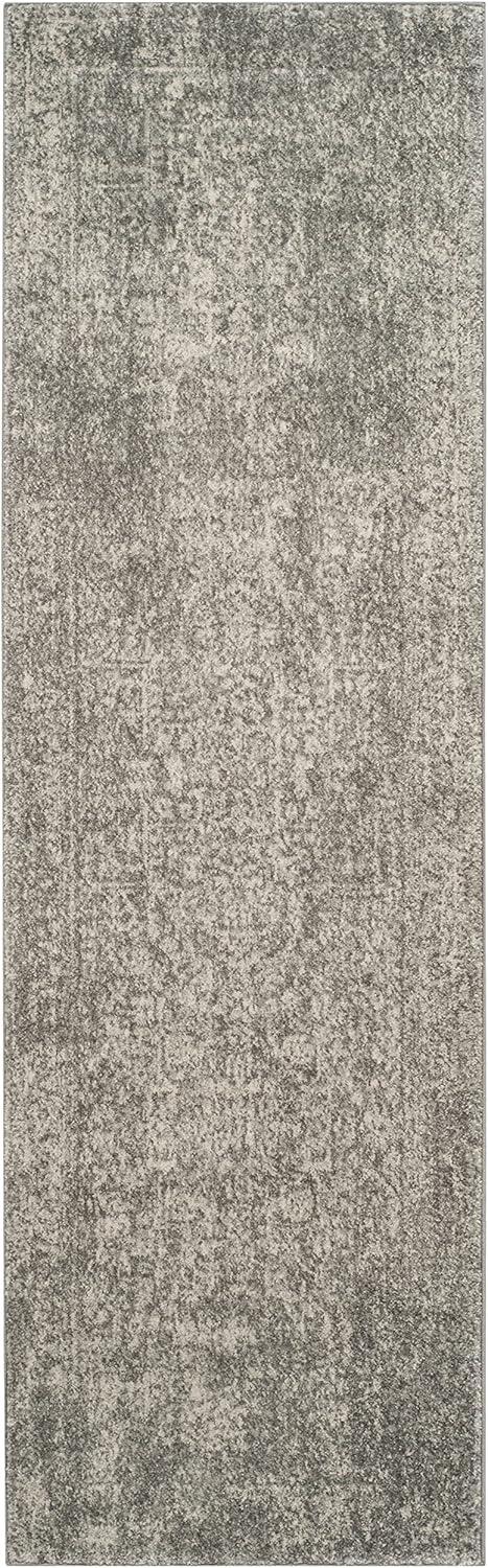 image:imageSAFAVIEH Evoke Collection Area Rug 51 x 76 Blue amp Ivory Distressed Design NonShedding amp Easy to Clean Ideal for Living Room Bedroom Dining Space EVK256CSilverIvory
