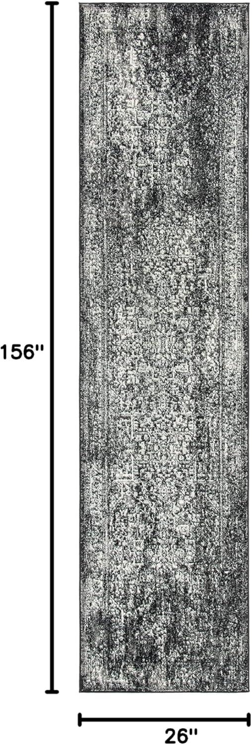 image:imageSAFAVIEH Evoke Collection Area Rug 51 x 76 Blue amp Ivory Distressed Design NonShedding amp Easy to Clean Ideal for Living Room Bedroom Dining Space EVK256CBlackGrey