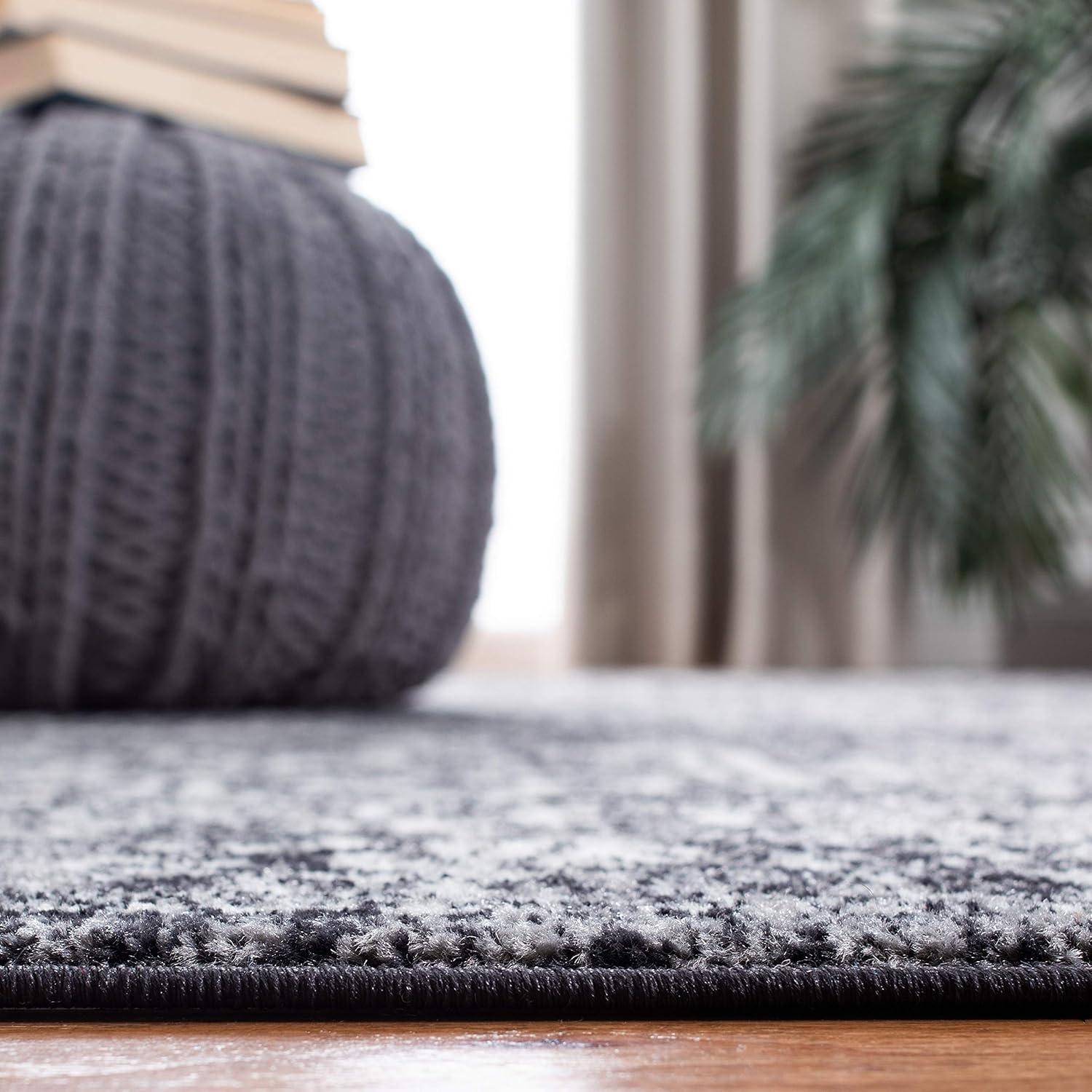 image:imageSAFAVIEH Evoke Collection Area Rug 51 x 76 Blue amp Ivory Distressed Design NonShedding amp Easy to Clean Ideal for Living Room Bedroom Dining Space EVK256CBlackGrey