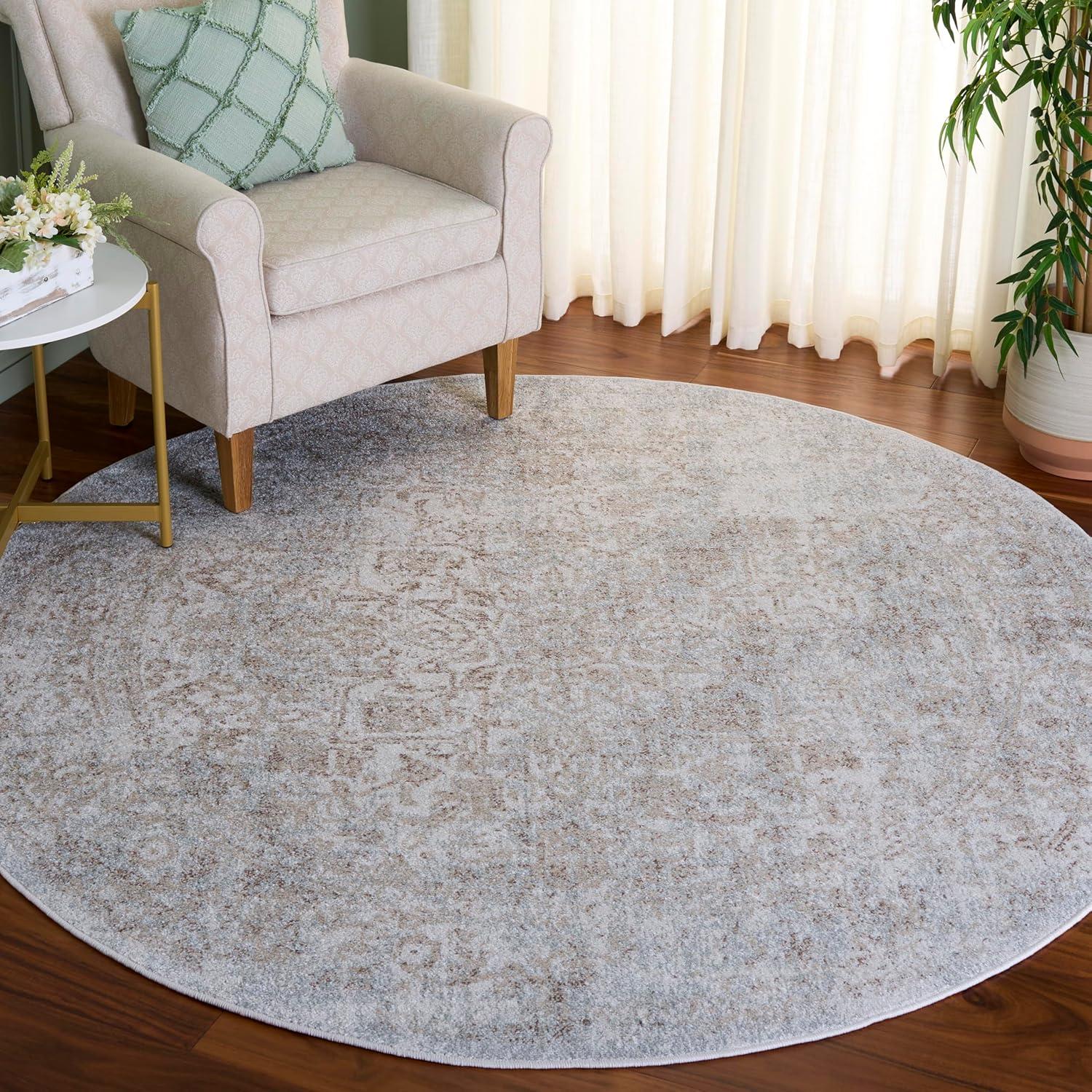 image:imageSAFAVIEH Evoke Collection Area Rug 51 x 76 Blue amp Ivory Distressed Design NonShedding amp Easy to Clean Ideal for Living Room Bedroom Dining Space EVK256CIvoryTaupe