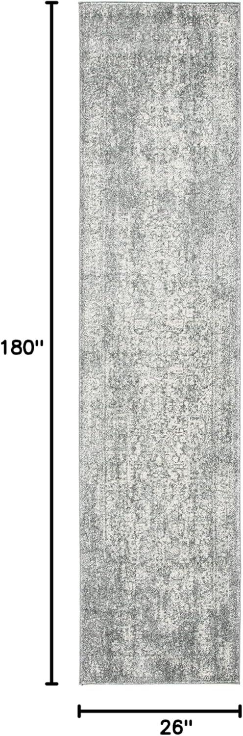 image:imageSAFAVIEH Evoke Collection Area Rug 51 x 76 Blue amp Ivory Distressed Design NonShedding amp Easy to Clean Ideal for Living Room Bedroom Dining Space EVK256CSilverIvory