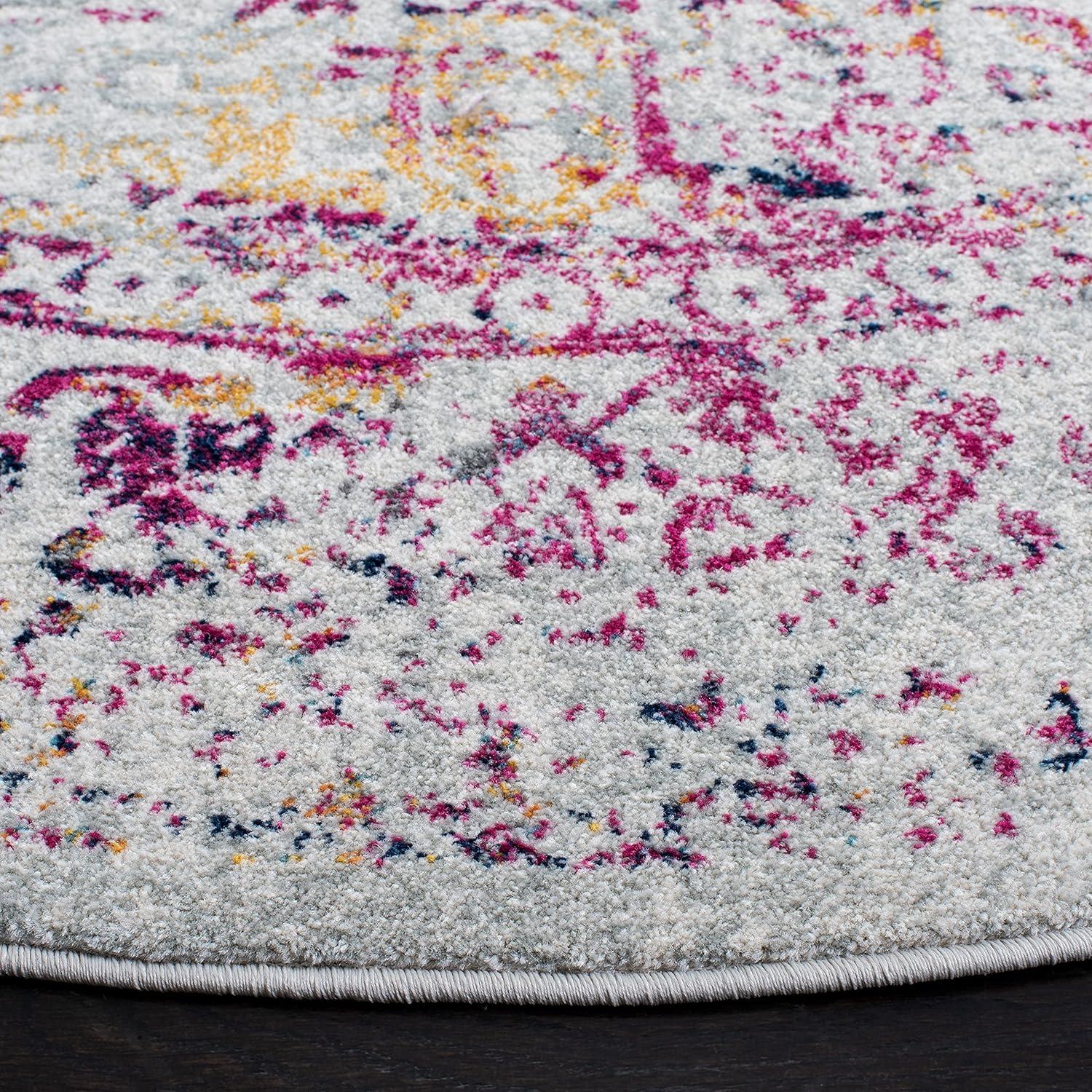 image:imageSAFAVIEH Evoke Collection Area Rug 51 x 76 Blue amp Ivory Distressed Design NonShedding amp Easy to Clean Ideal for Living Room Bedroom Dining Space EVK256CIvoryFuchsia