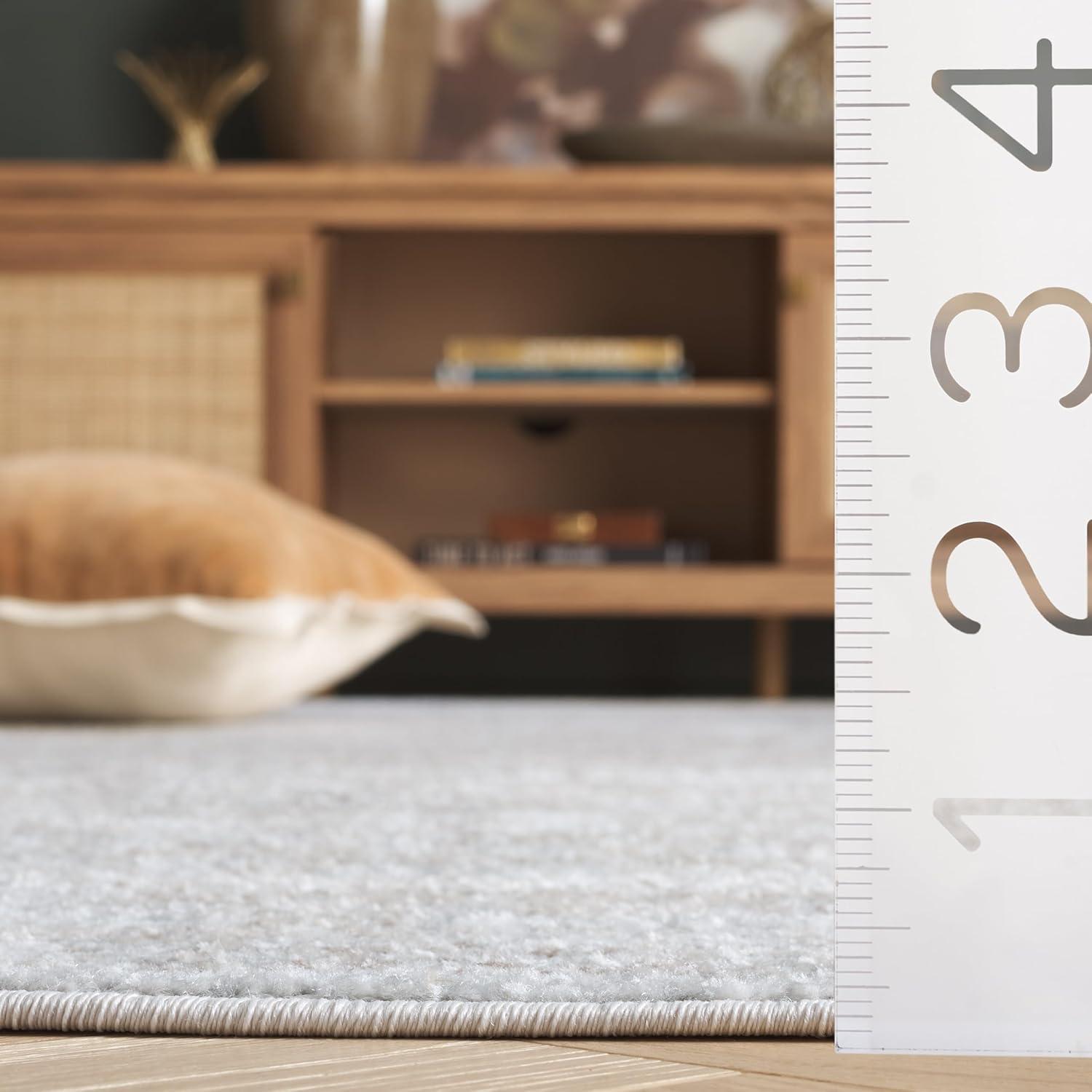 image:imageSAFAVIEH Evoke Collection Area Rug 51 x 76 Blue amp Ivory Distressed Design NonShedding amp Easy to Clean Ideal for Living Room Bedroom Dining Space EVK256CIvoryTaupe