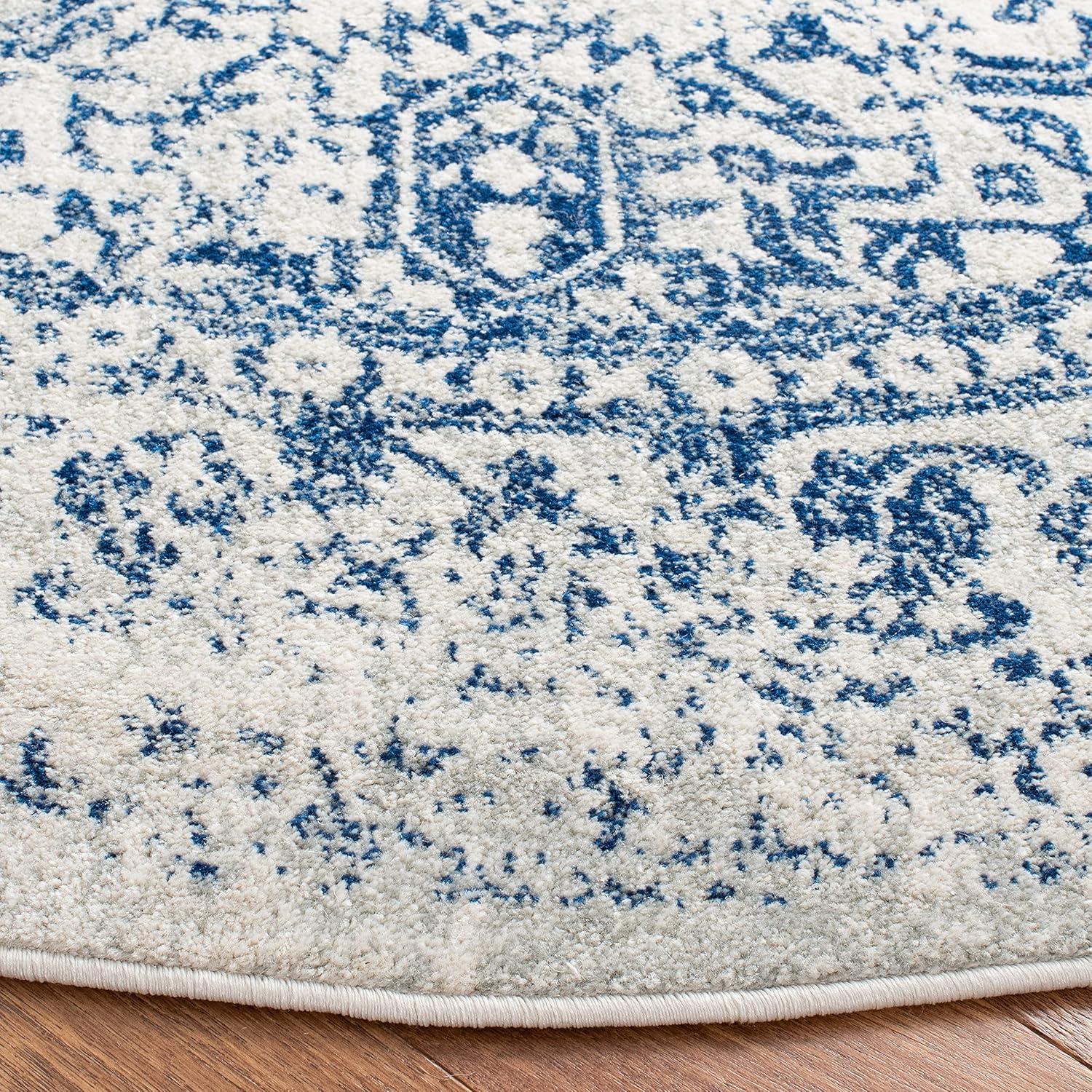 image:imageSAFAVIEH Evoke Collection Area Rug 51 x 76 Blue amp Ivory Distressed Design NonShedding amp Easy to Clean Ideal for Living Room Bedroom Dining Space EVK256CIvoryNavy