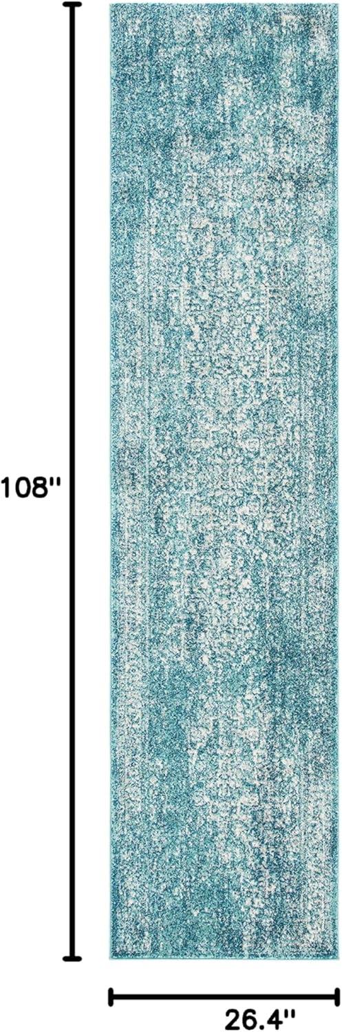 image:imageSAFAVIEH Evoke Collection Area Rug 51 x 76 Blue amp Ivory Distressed Design NonShedding amp Easy to Clean Ideal for Living Room Bedroom Dining Space EVK256CBlueIvory