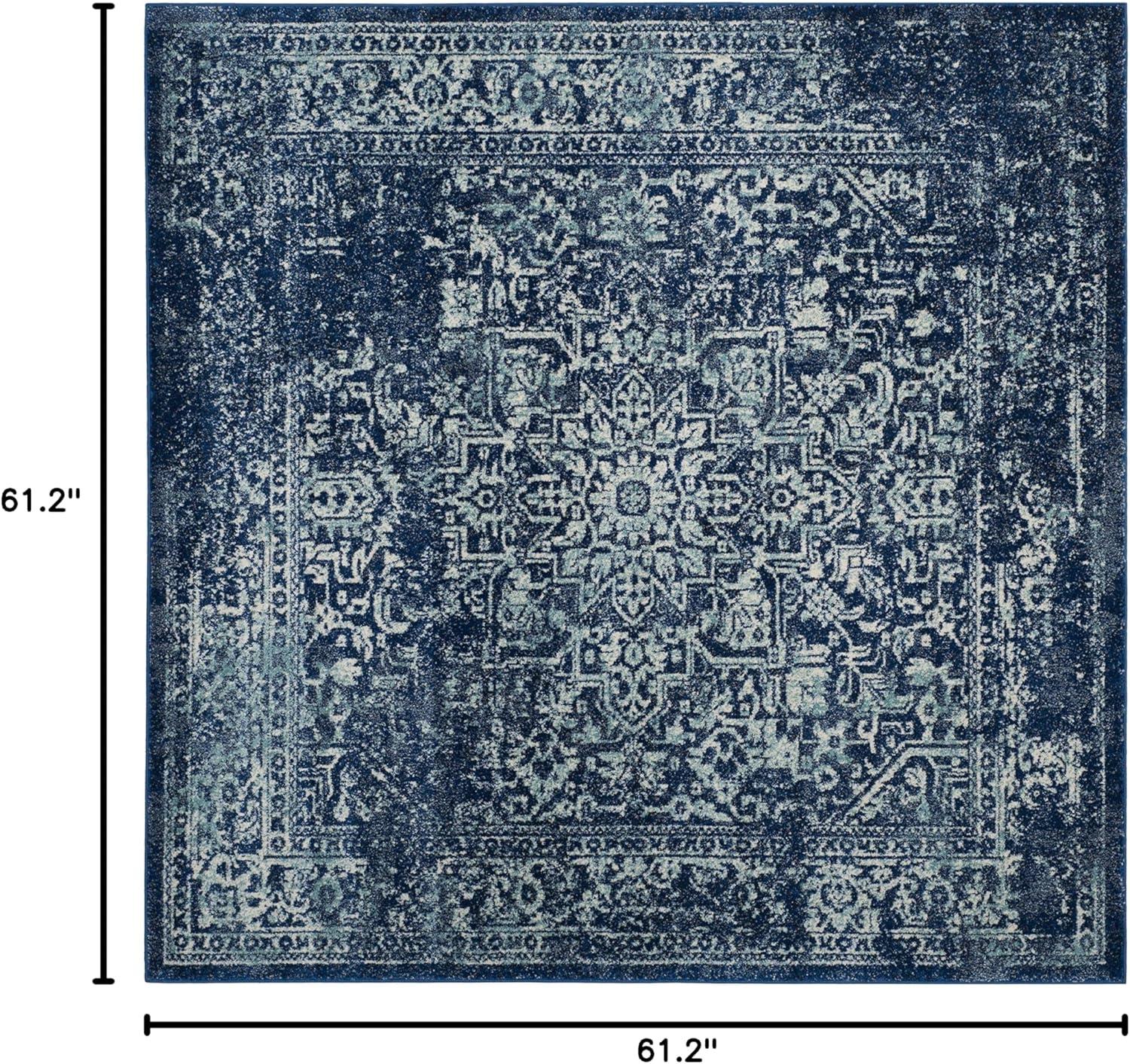 image:imageSAFAVIEH Evoke Collection Area Rug 51 x 76 Blue amp Ivory Distressed Design NonShedding amp Easy to Clean Ideal for Living Room Bedroom Dining Space EVK256CNavyIvory