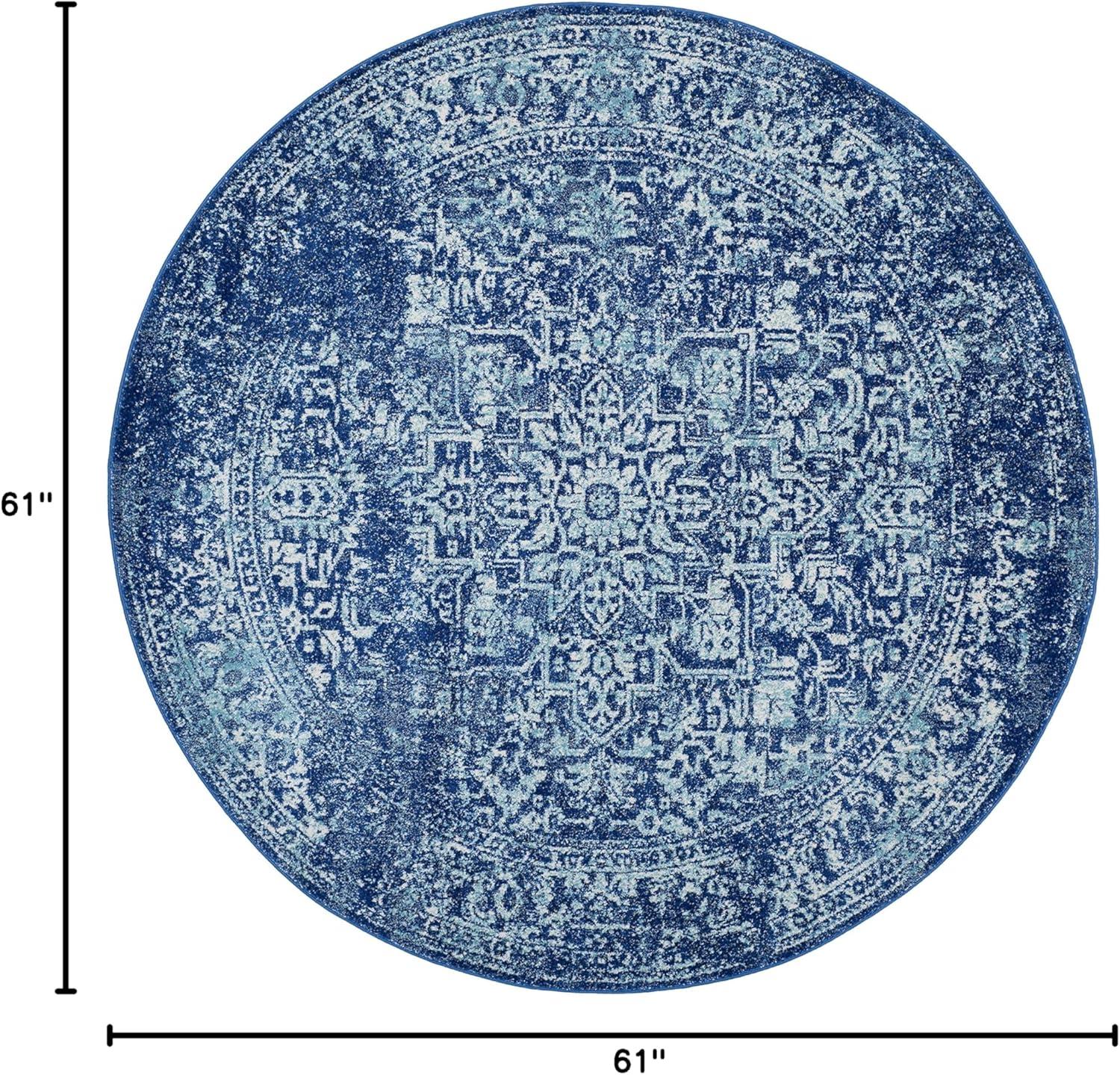 image:imageSAFAVIEH Evoke Collection Area Rug 51 x 76 Blue amp Ivory Distressed Design NonShedding amp Easy to Clean Ideal for Living Room Bedroom Dining Space EVK256CNavyIvory