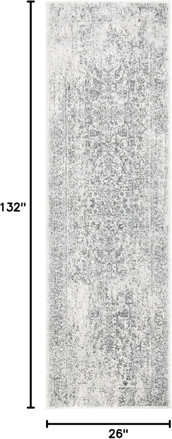 image:imageSAFAVIEH Evoke Collection Area Rug 51 x 76 Blue amp Ivory Distressed Design NonShedding amp Easy to Clean Ideal for Living Room Bedroom Dining Space EVK256CIvoryGrey