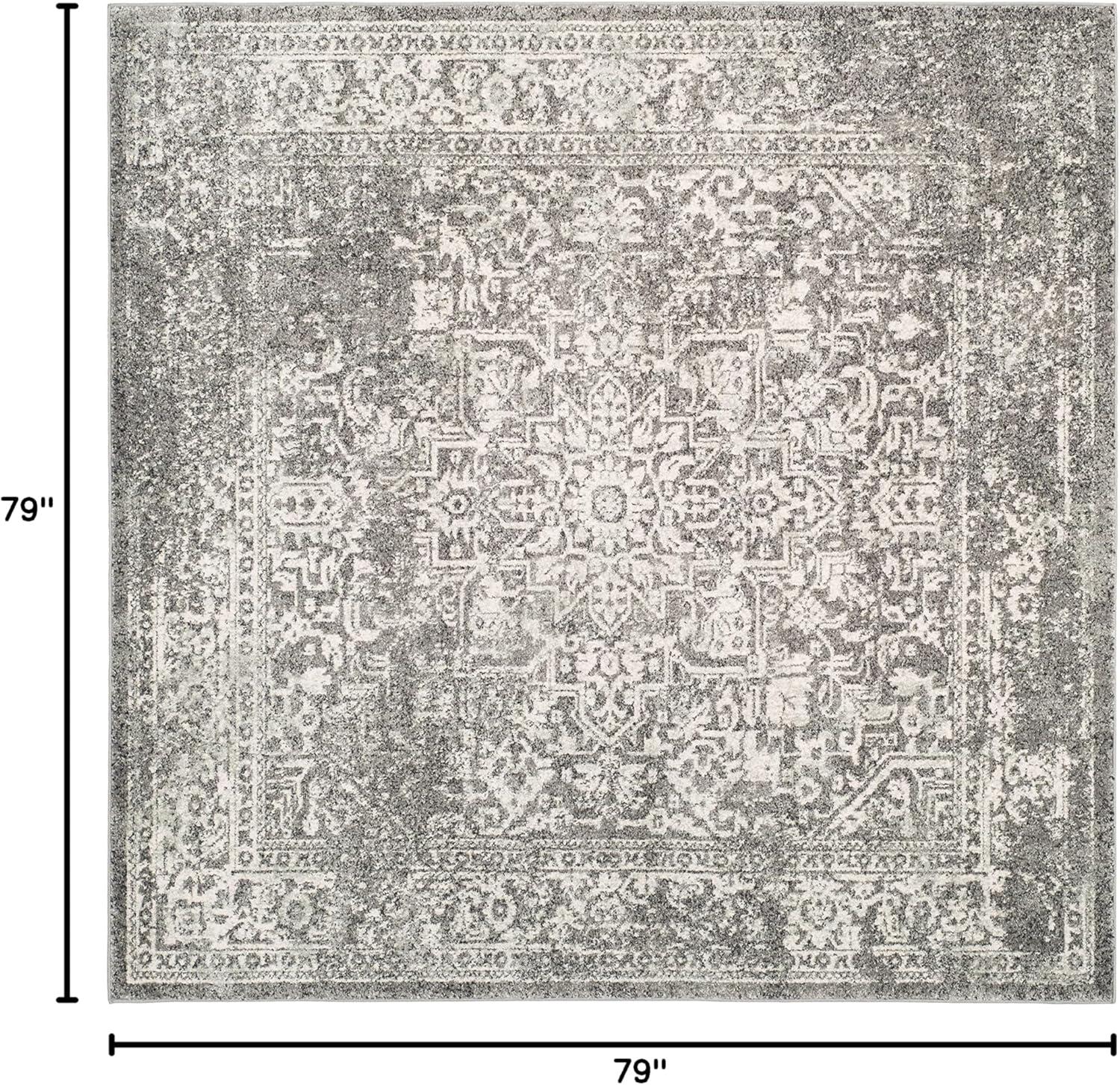 image:imageSAFAVIEH Evoke Collection Area Rug 51 x 76 Blue amp Ivory Distressed Design NonShedding amp Easy to Clean Ideal for Living Room Bedroom Dining Space EVK256CGreyIvory