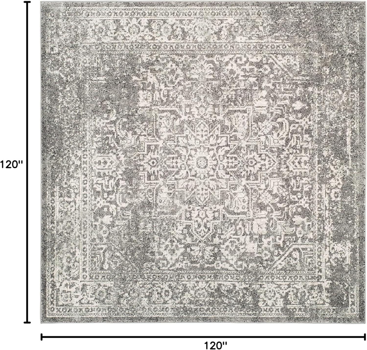 image:imageSAFAVIEH Evoke Collection Area Rug 51 x 76 Blue amp Ivory Distressed Design NonShedding amp Easy to Clean Ideal for Living Room Bedroom Dining Space EVK256CGreyIvory