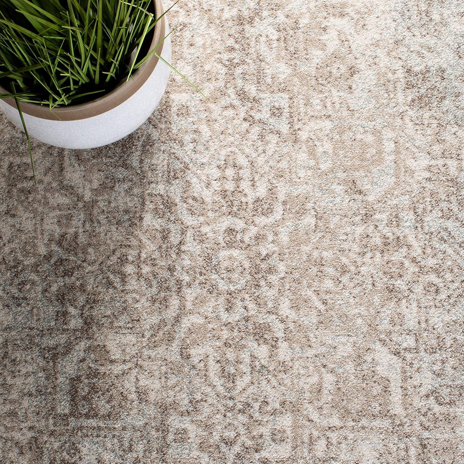 image:imageSAFAVIEH Evoke Collection Area Rug 51 x 76 Blue amp Ivory Distressed Design NonShedding amp Easy to Clean Ideal for Living Room Bedroom Dining Space EVK256CIvoryTaupe
