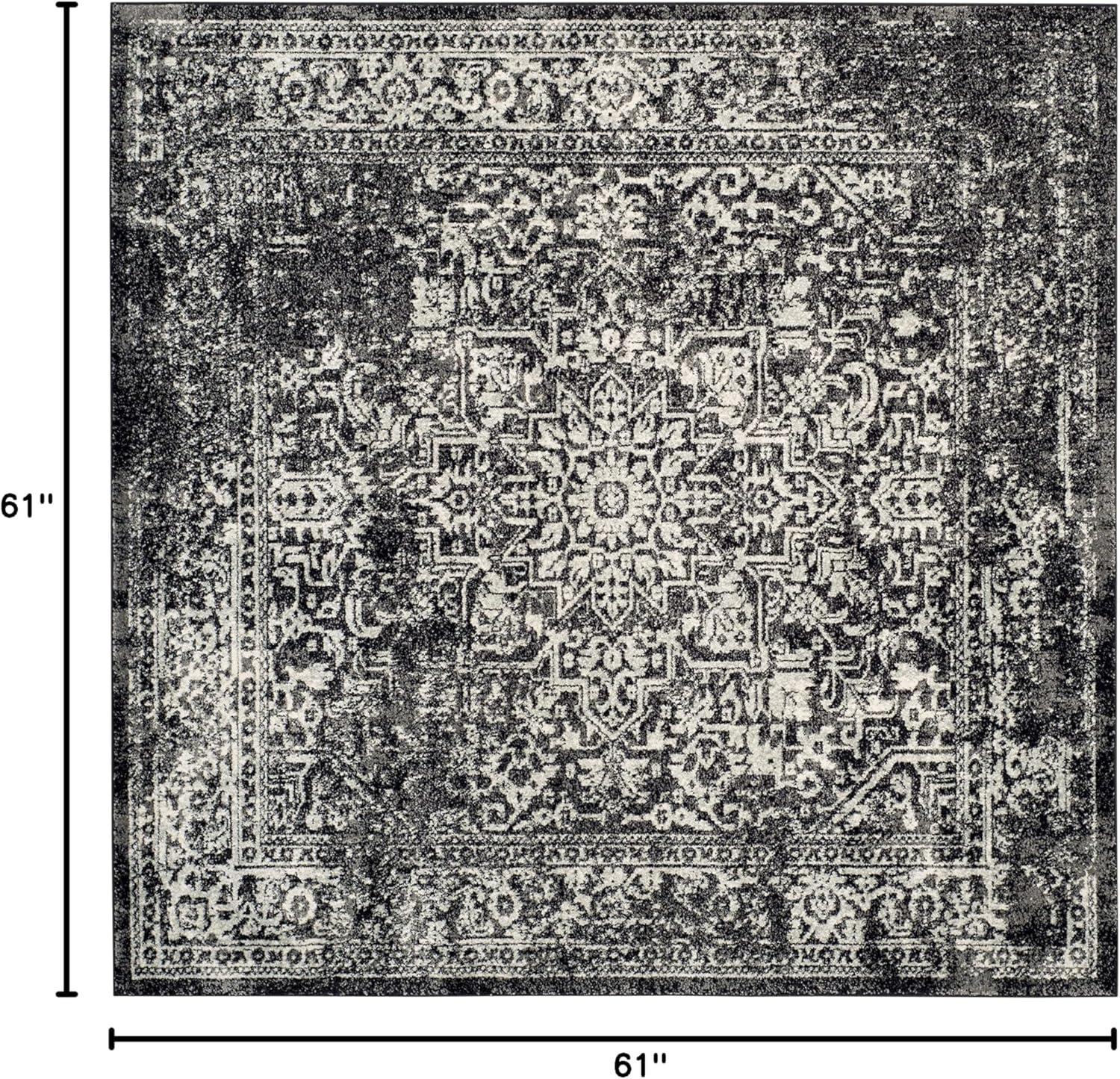 image:imageSAFAVIEH Evoke Collection Area Rug 51 x 76 Blue amp Ivory Distressed Design NonShedding amp Easy to Clean Ideal for Living Room Bedroom Dining Space EVK256CBlackGrey