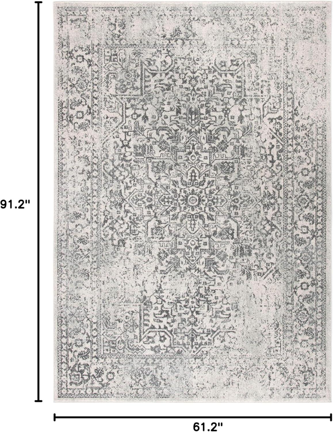 image:imageSAFAVIEH Evoke Collection Area Rug 51 x 76 Blue amp Ivory Distressed Design NonShedding amp Easy to Clean Ideal for Living Room Bedroom Dining Space EVK256CIvoryGrey