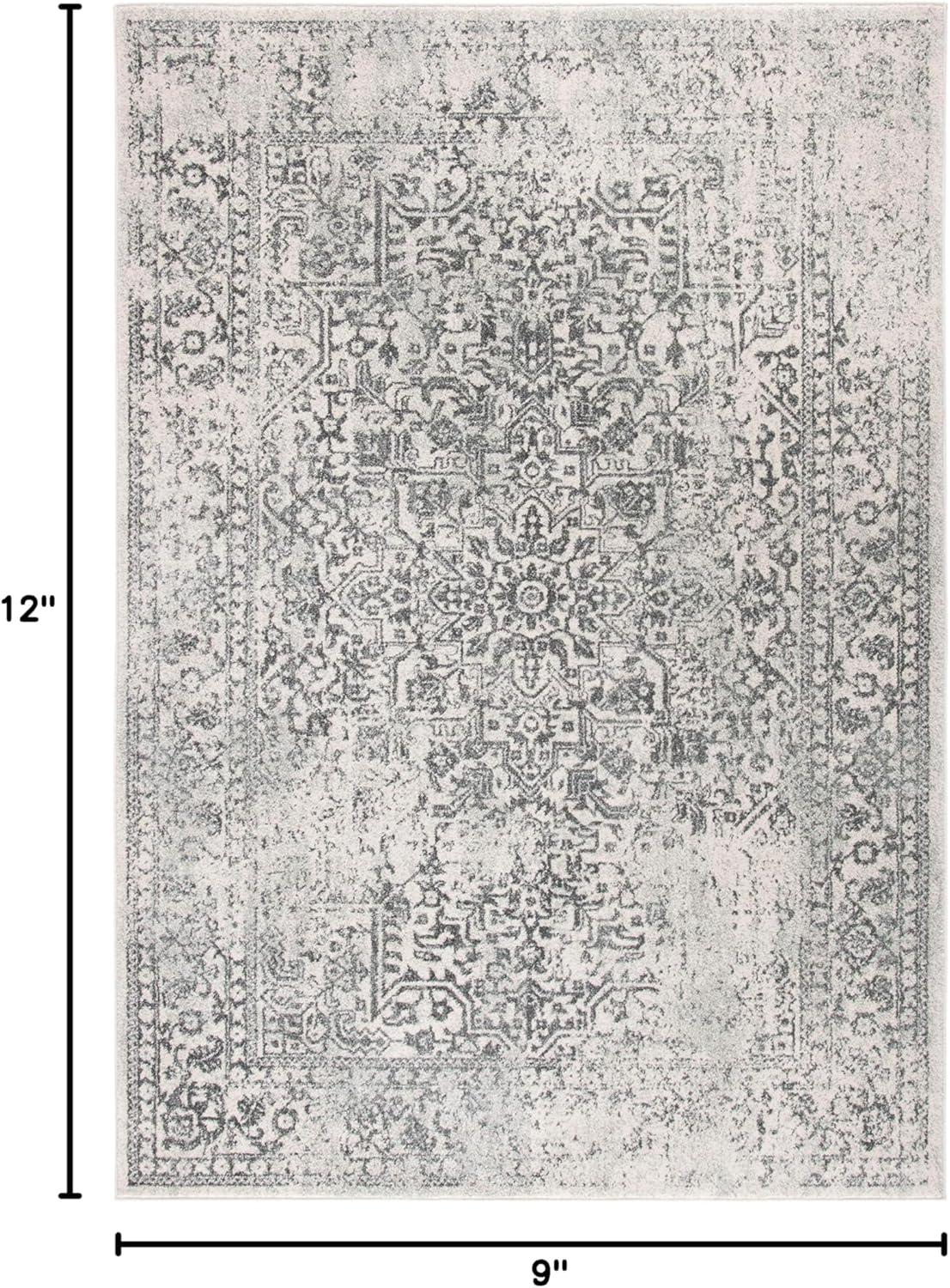 image:imageSAFAVIEH Evoke Collection Area Rug 51 x 76 Blue amp Ivory Distressed Design NonShedding amp Easy to Clean Ideal for Living Room Bedroom Dining Space EVK256CIvoryGrey