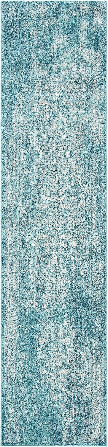 image:imageSAFAVIEH Evoke Collection Area Rug 51 x 76 Blue amp Ivory Distressed Design NonShedding amp Easy to Clean Ideal for Living Room Bedroom Dining Space EVK256CBlueIvory