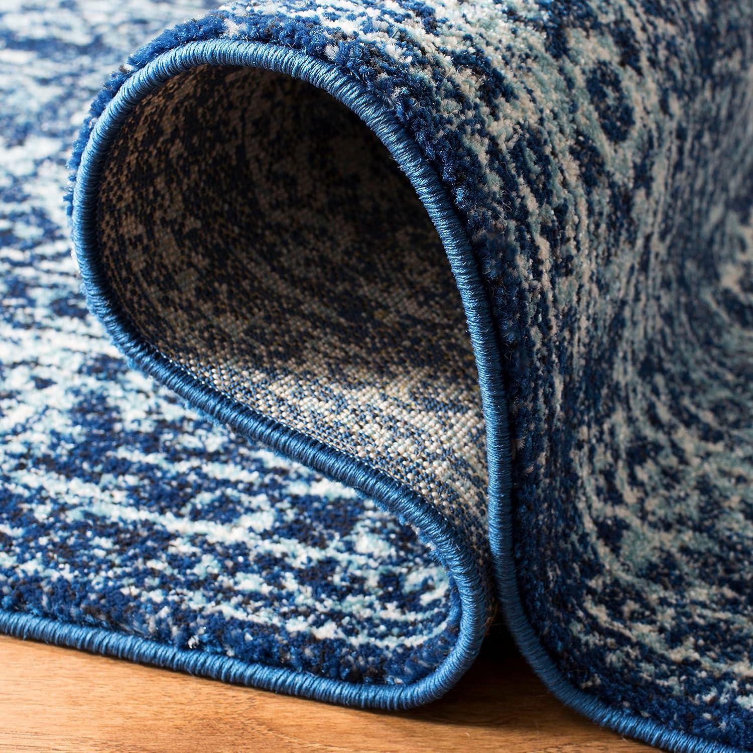 image:imageSAFAVIEH Evoke Collection Area Rug 51 x 76 Blue amp Ivory Distressed Design NonShedding amp Easy to Clean Ideal for Living Room Bedroom Dining Space EVK256CNavyIvory