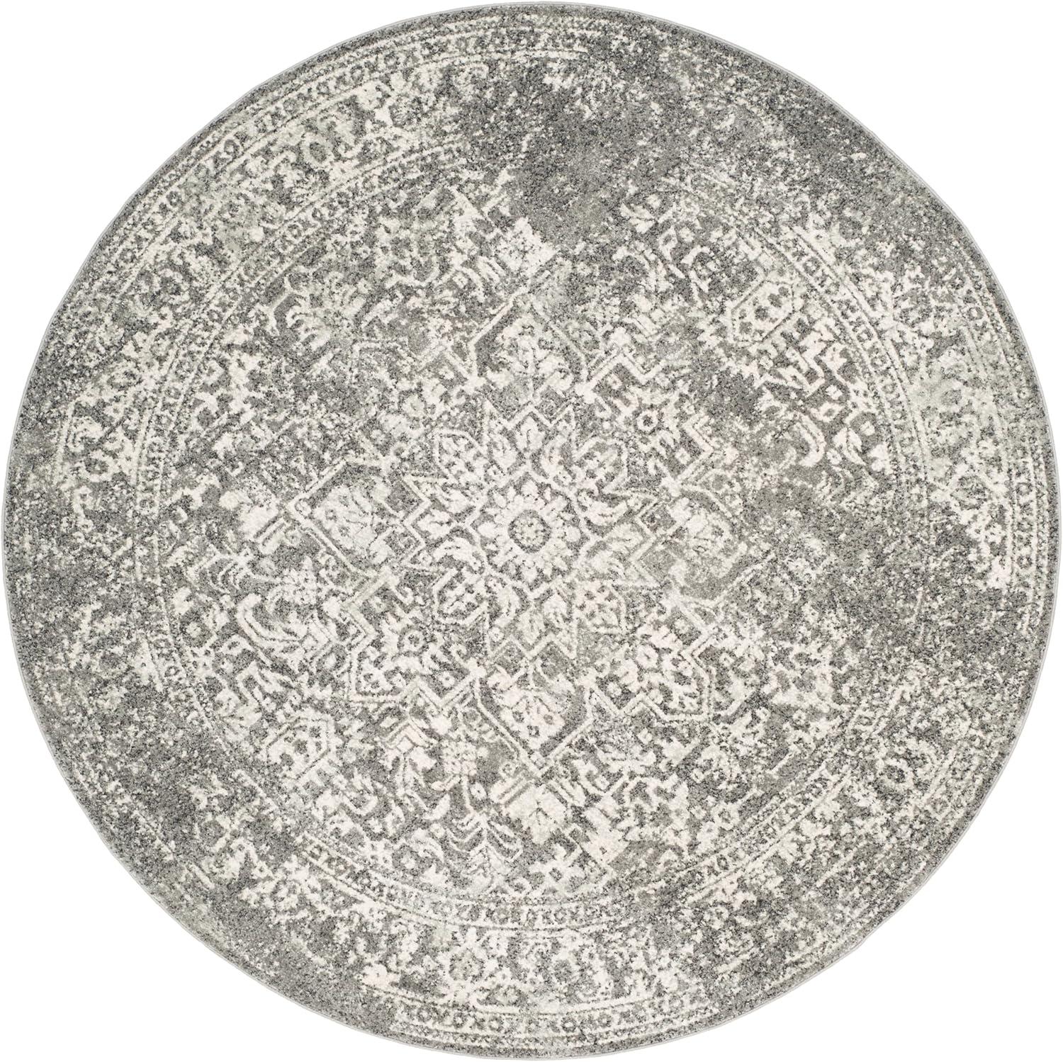 image:imageSAFAVIEH Evoke Collection Area Rug 51 x 76 Blue amp Ivory Distressed Design NonShedding amp Easy to Clean Ideal for Living Room Bedroom Dining Space EVK256CGreyIvory