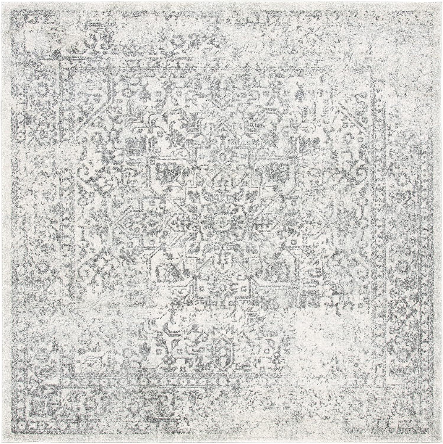 image:imageSAFAVIEH Evoke Collection Area Rug 51 x 76 Blue amp Ivory Distressed Design NonShedding amp Easy to Clean Ideal for Living Room Bedroom Dining Space EVK256CIvoryGrey