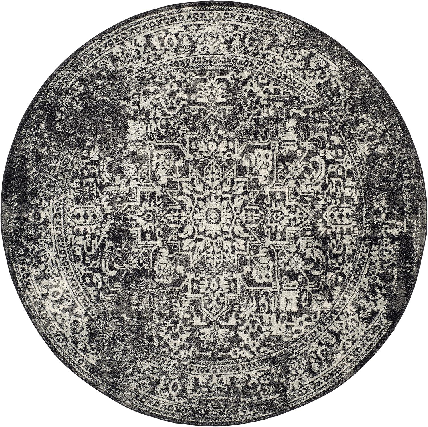 image:imageSAFAVIEH Evoke Collection Area Rug 51 x 76 Blue amp Ivory Distressed Design NonShedding amp Easy to Clean Ideal for Living Room Bedroom Dining Space EVK256CBlackGrey
