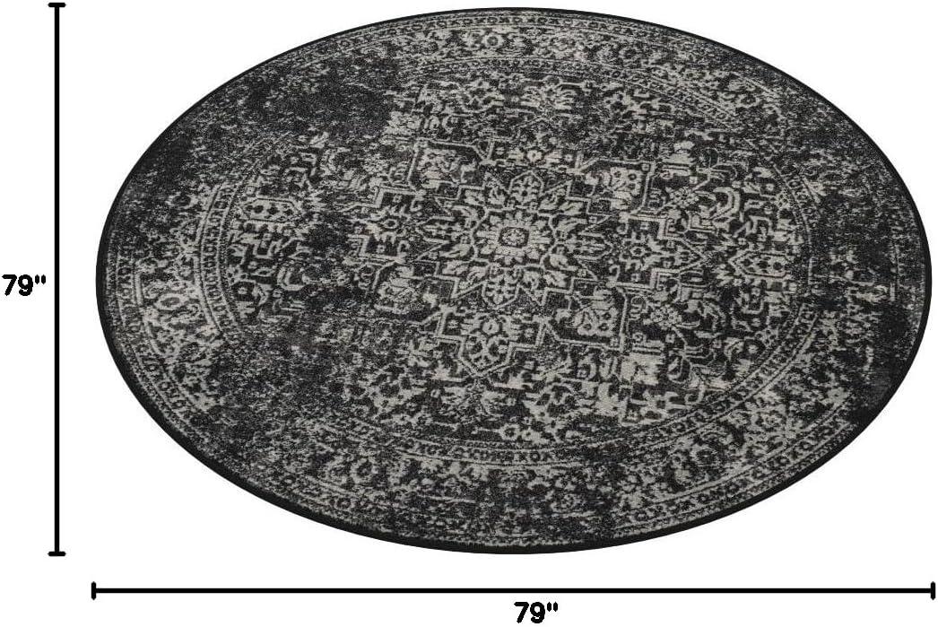 image:imageSAFAVIEH Evoke Collection Area Rug 51 x 76 Blue amp Ivory Distressed Design NonShedding amp Easy to Clean Ideal for Living Room Bedroom Dining Space EVK256CBlackGrey