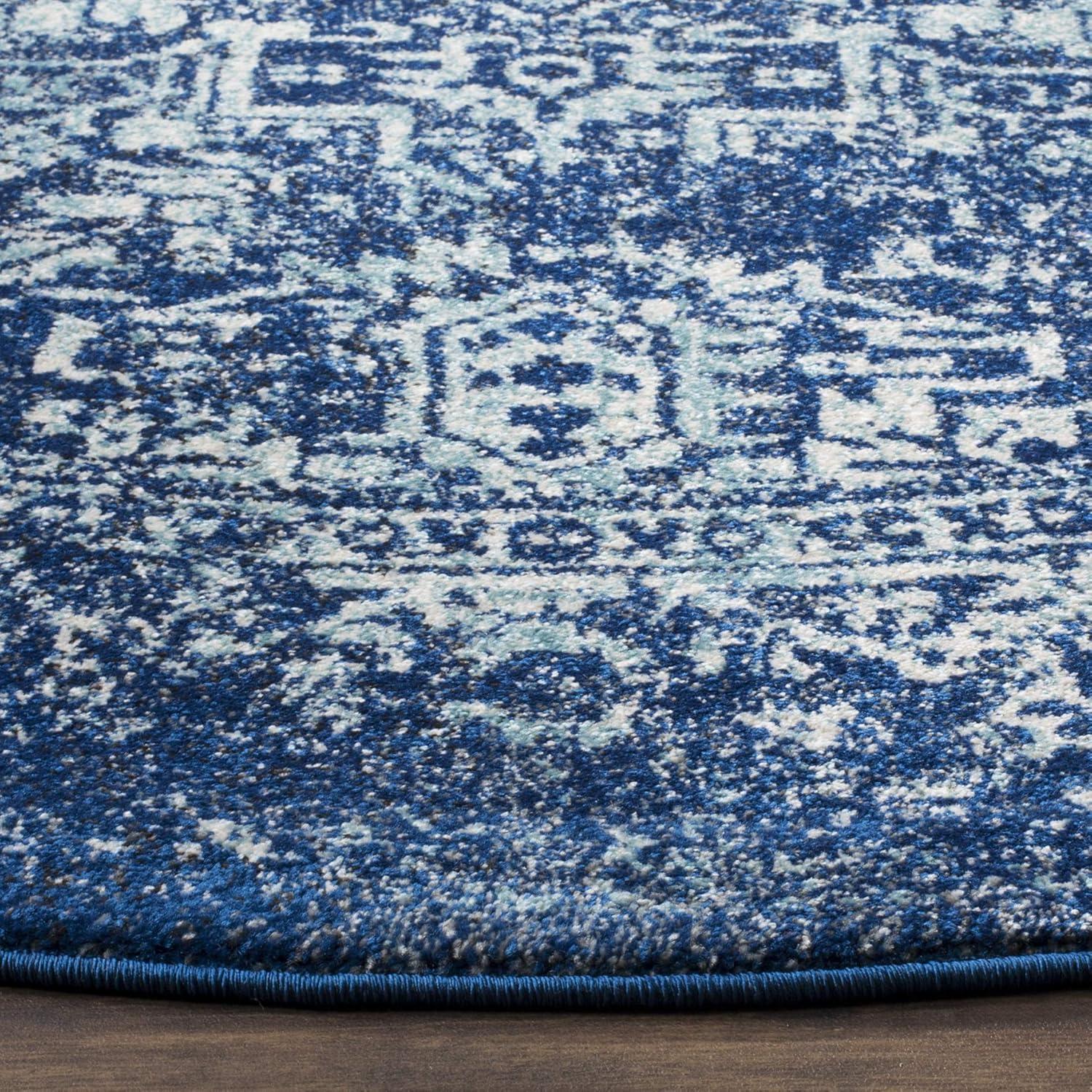 image:imageSAFAVIEH Evoke Collection Area Rug 51 x 76 Blue amp Ivory Distressed Design NonShedding amp Easy to Clean Ideal for Living Room Bedroom Dining Space EVK256CNavyIvory