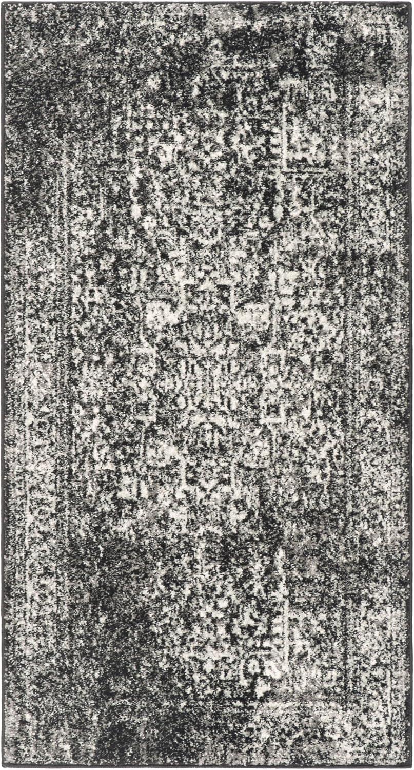 image:imageSAFAVIEH Evoke Collection Area Rug 51 x 76 Blue amp Ivory Distressed Design NonShedding amp Easy to Clean Ideal for Living Room Bedroom Dining Space EVK256CBlackGrey