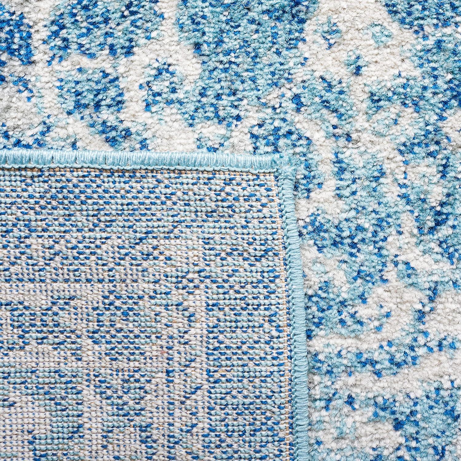 image:imageSAFAVIEH Evoke Collection Area Rug 51 x 76 Blue amp Ivory Distressed Design NonShedding amp Easy to Clean Ideal for Living Room Bedroom Dining Space EVK256CBlueIvory