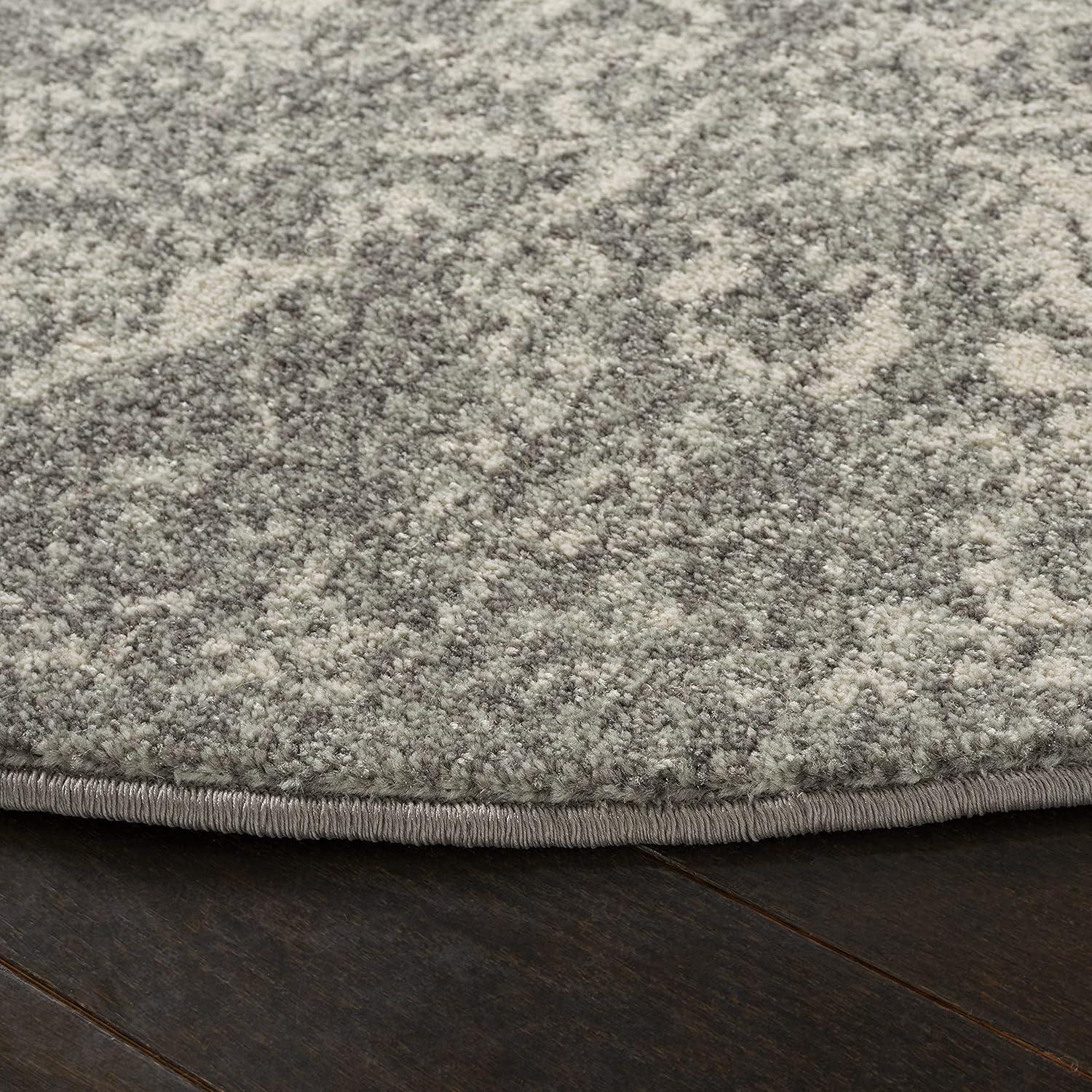 image:imageSAFAVIEH Evoke Collection Area Rug 51 x 76 Blue amp Ivory Distressed Design NonShedding amp Easy to Clean Ideal for Living Room Bedroom Dining Space EVK256CSilverIvory