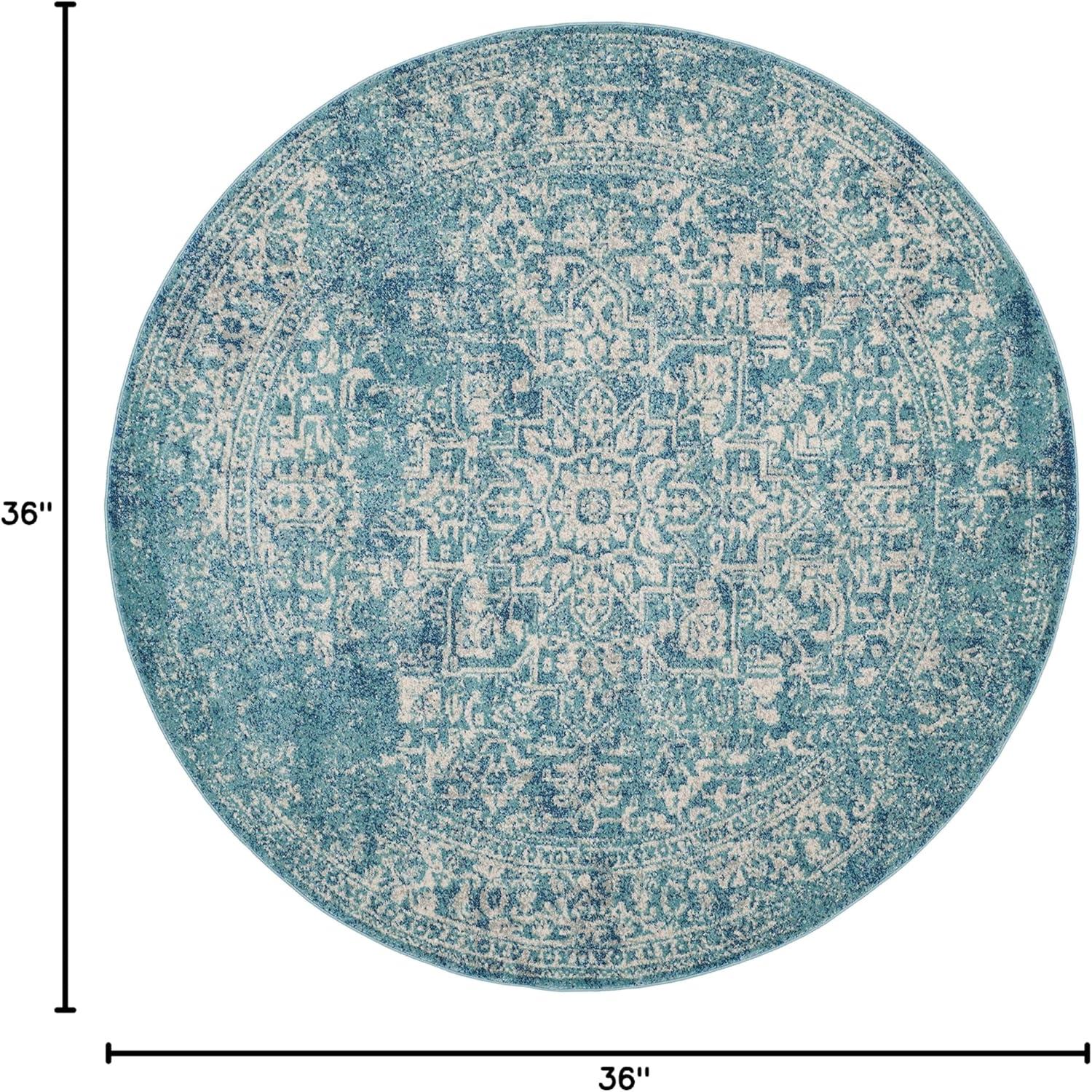 image:imageSAFAVIEH Evoke Collection Area Rug 51 x 76 Blue amp Ivory Distressed Design NonShedding amp Easy to Clean Ideal for Living Room Bedroom Dining Space EVK256CBlueIvory